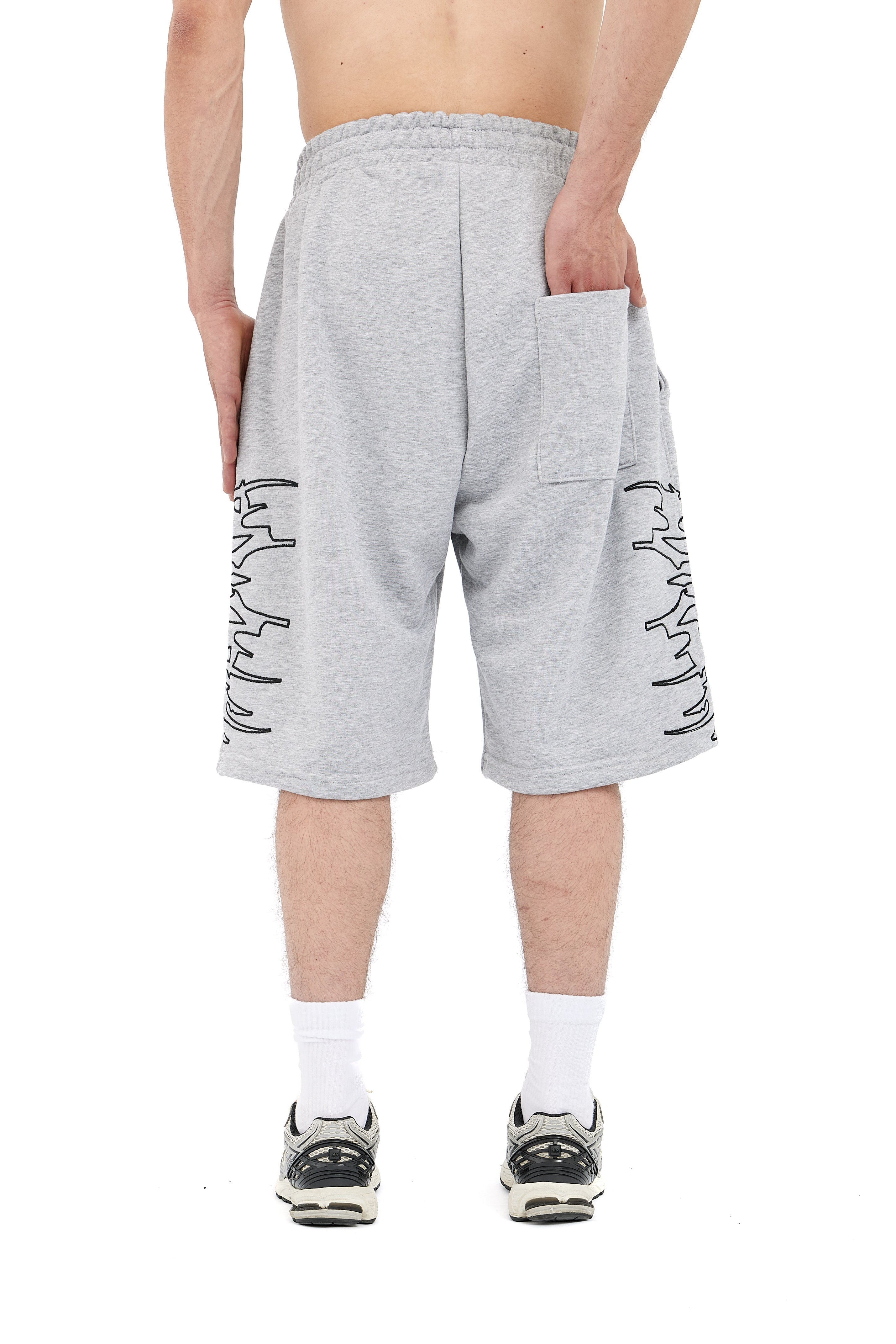 Premium Tribal Nakış Detay Baggy Şort - GRİMELANJ