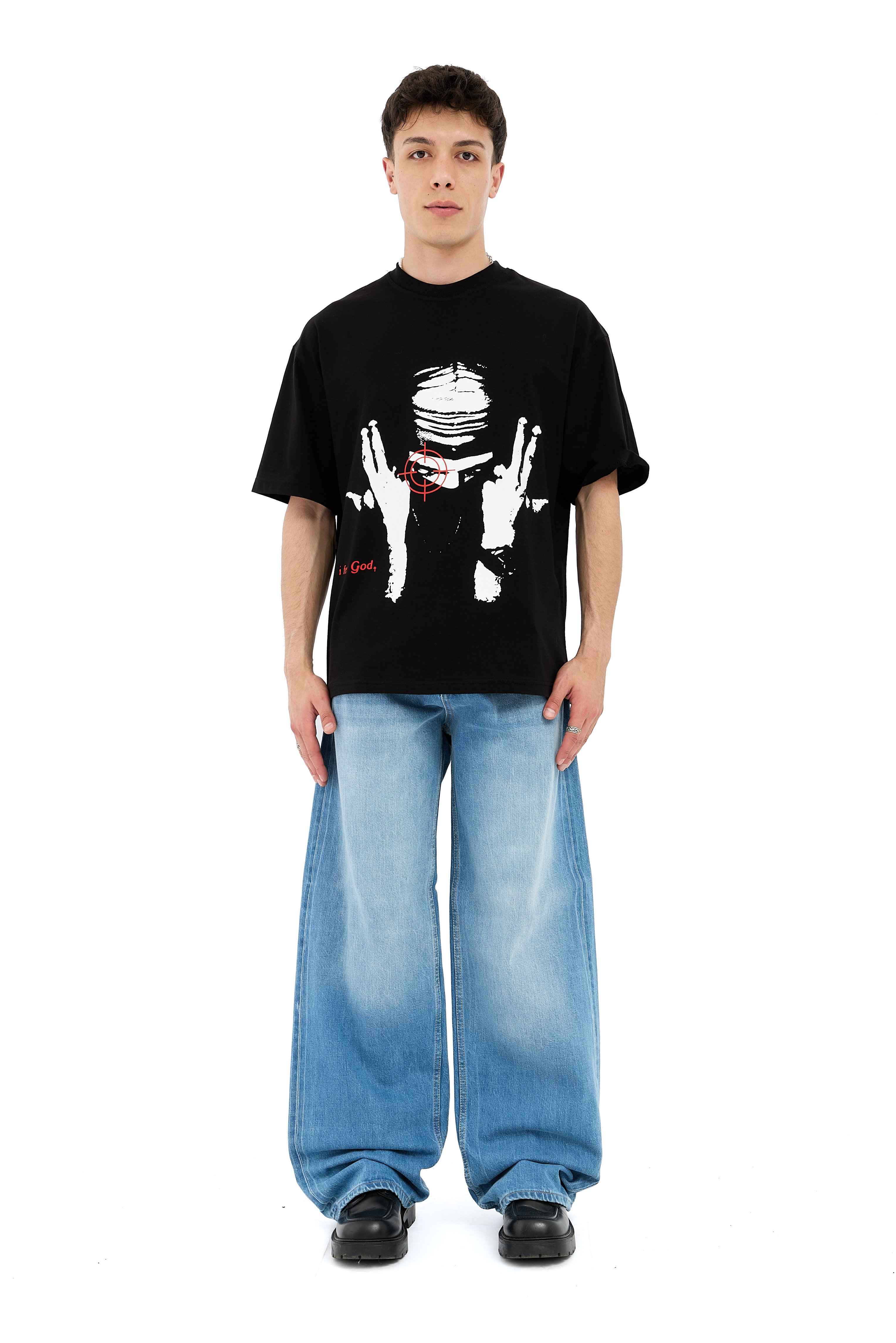 By Fear Baskı Detay Oversize Tişört
