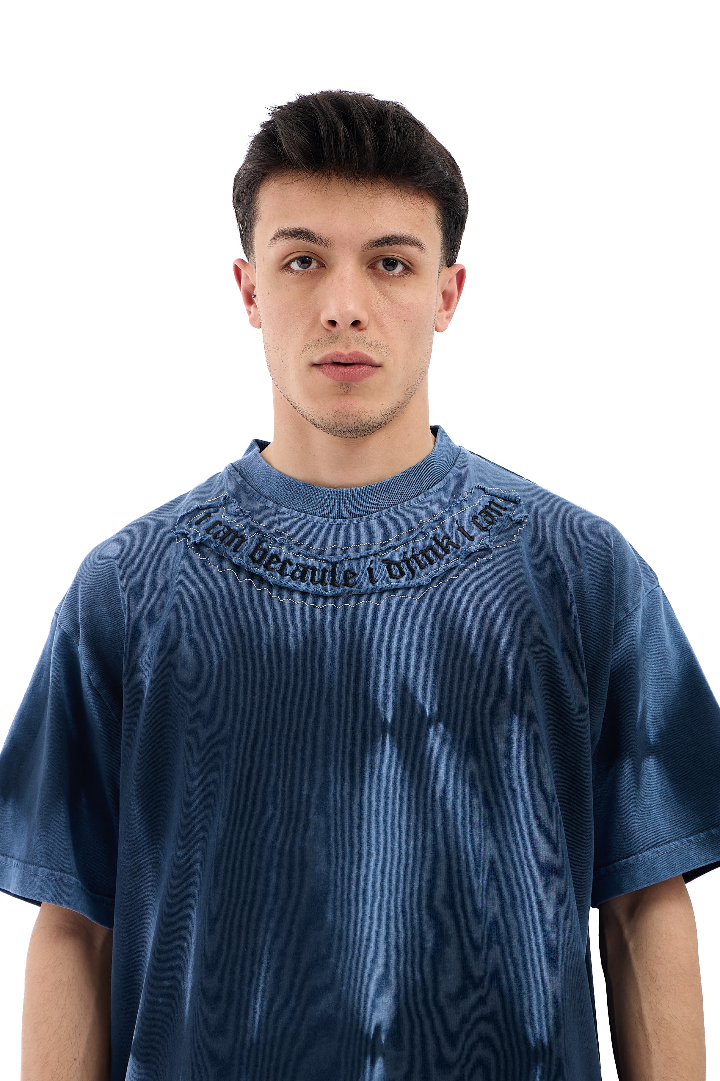 I Can Becaule Nakışlı Premium Oversize Tişört - LACİVERT