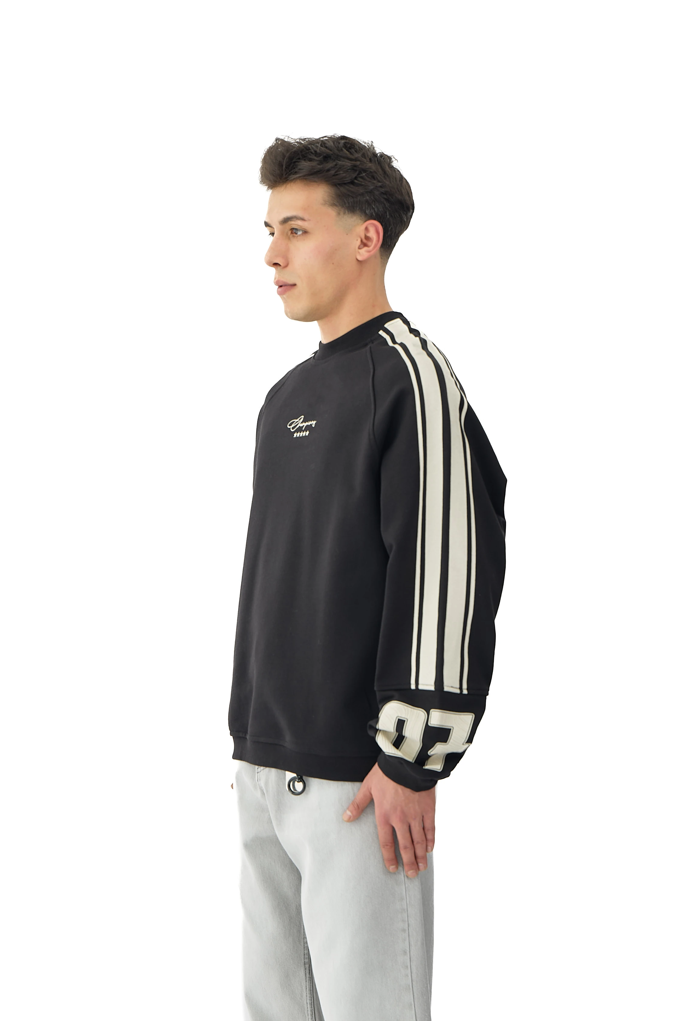 07 Champions Baskılı Oversize Pemium Sweatshirt - SİYAH