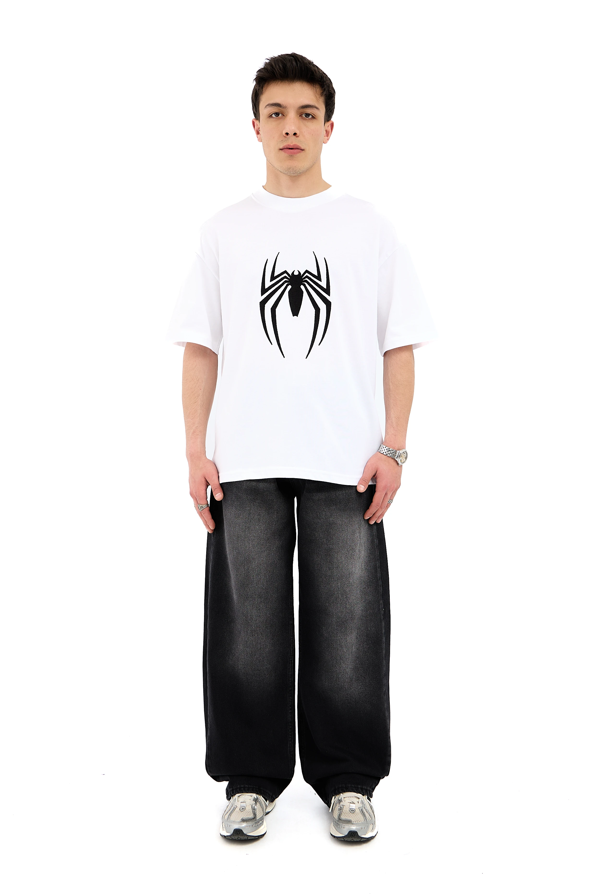 Spiderman Nakışlı Oversize Tişört