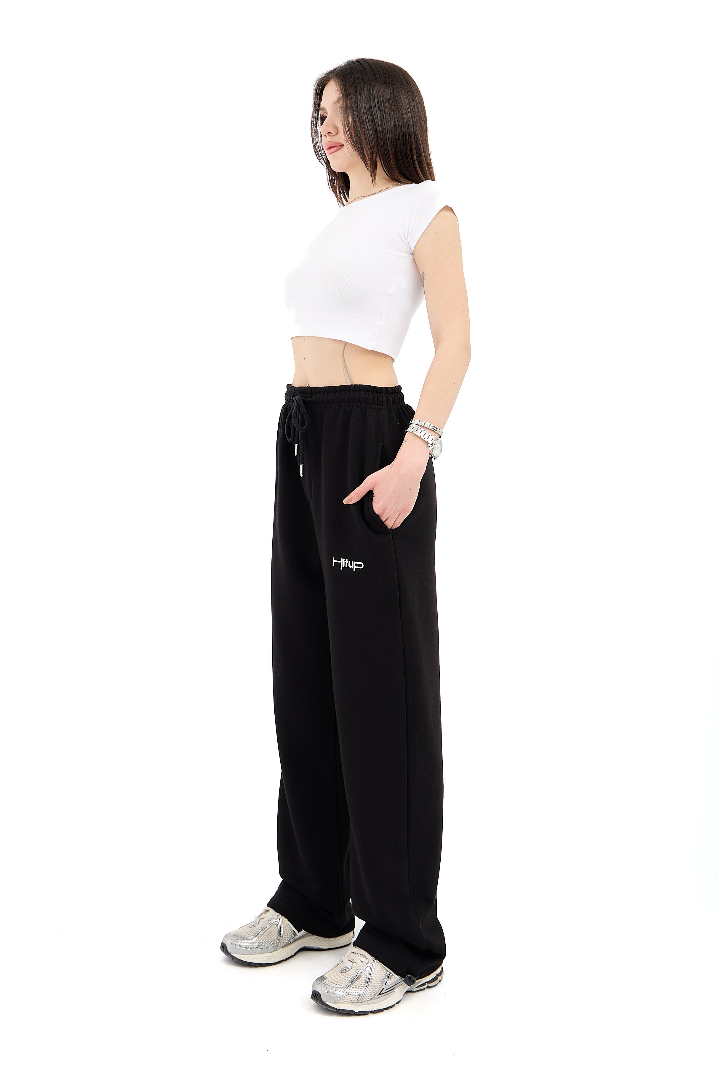 Hitup Premium Ayarlanabilir Paça Baggy Eşofman Altı - SİYAH