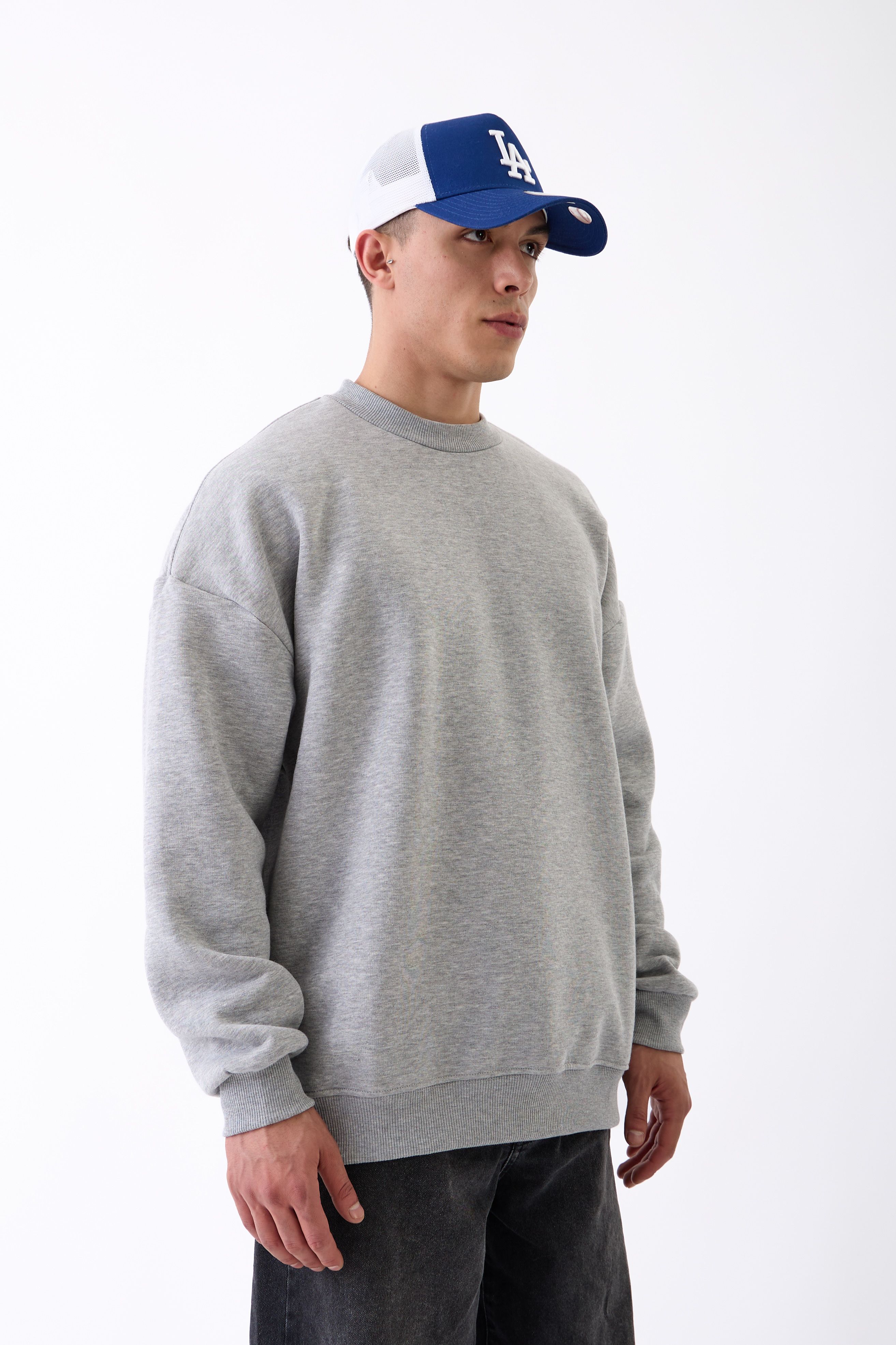 Basic Oversize Sweatshirt - GRİ