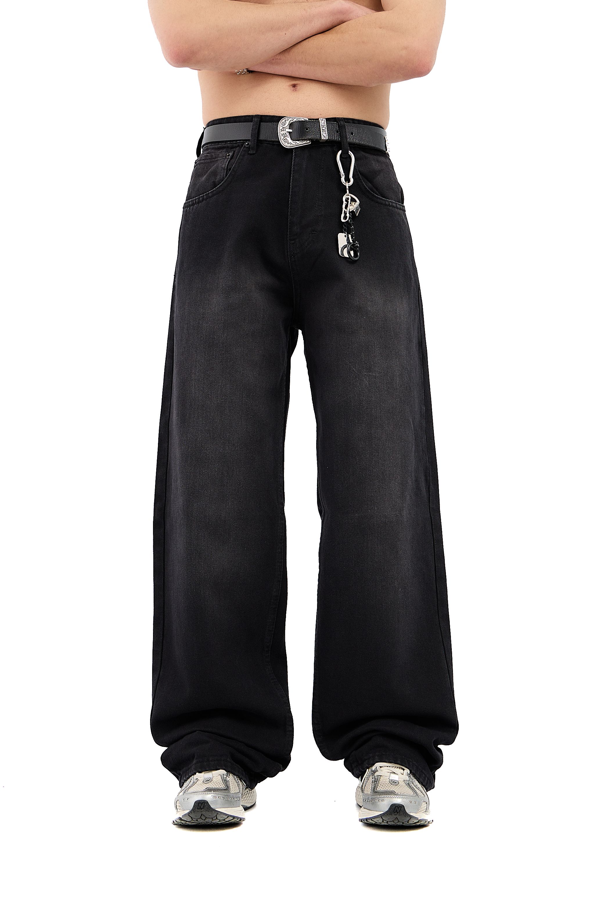 Basic Siyah Super Baggy Jean