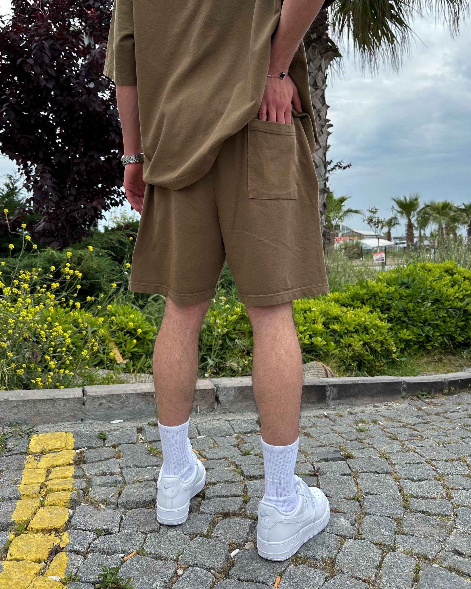 Premium Nakış Detaylı Oversize Takım - HAKİ