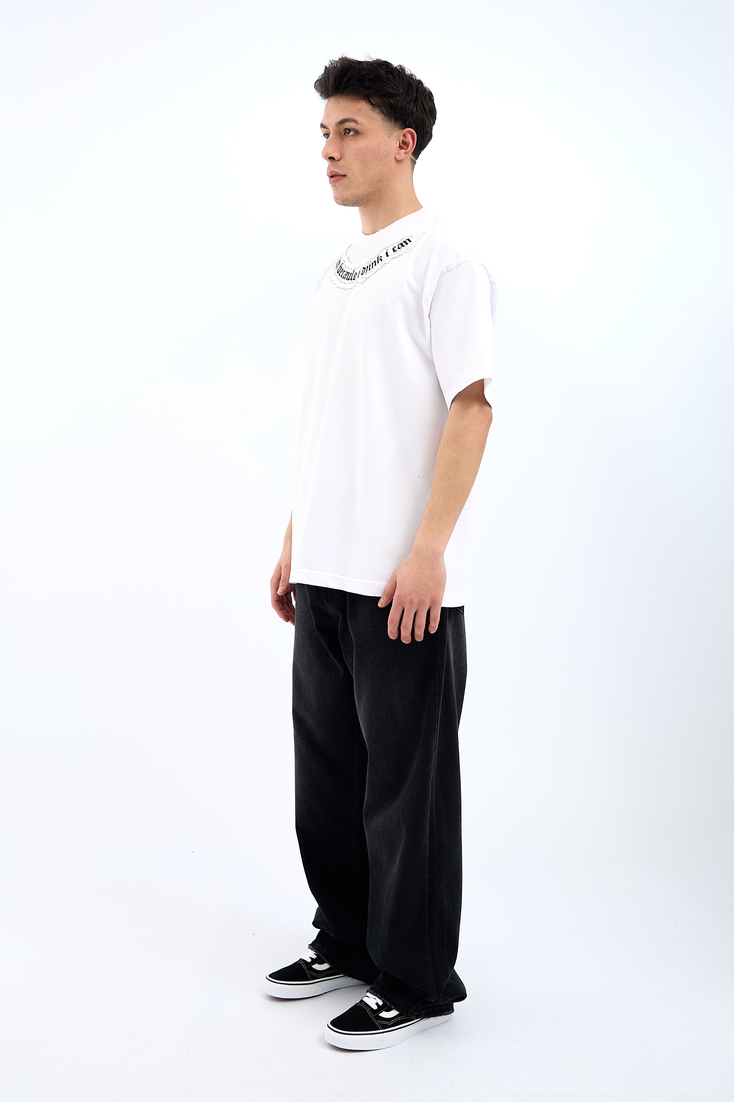 I Can Becaule Nakışlı Premium Oversize Tişört - BEYAZ