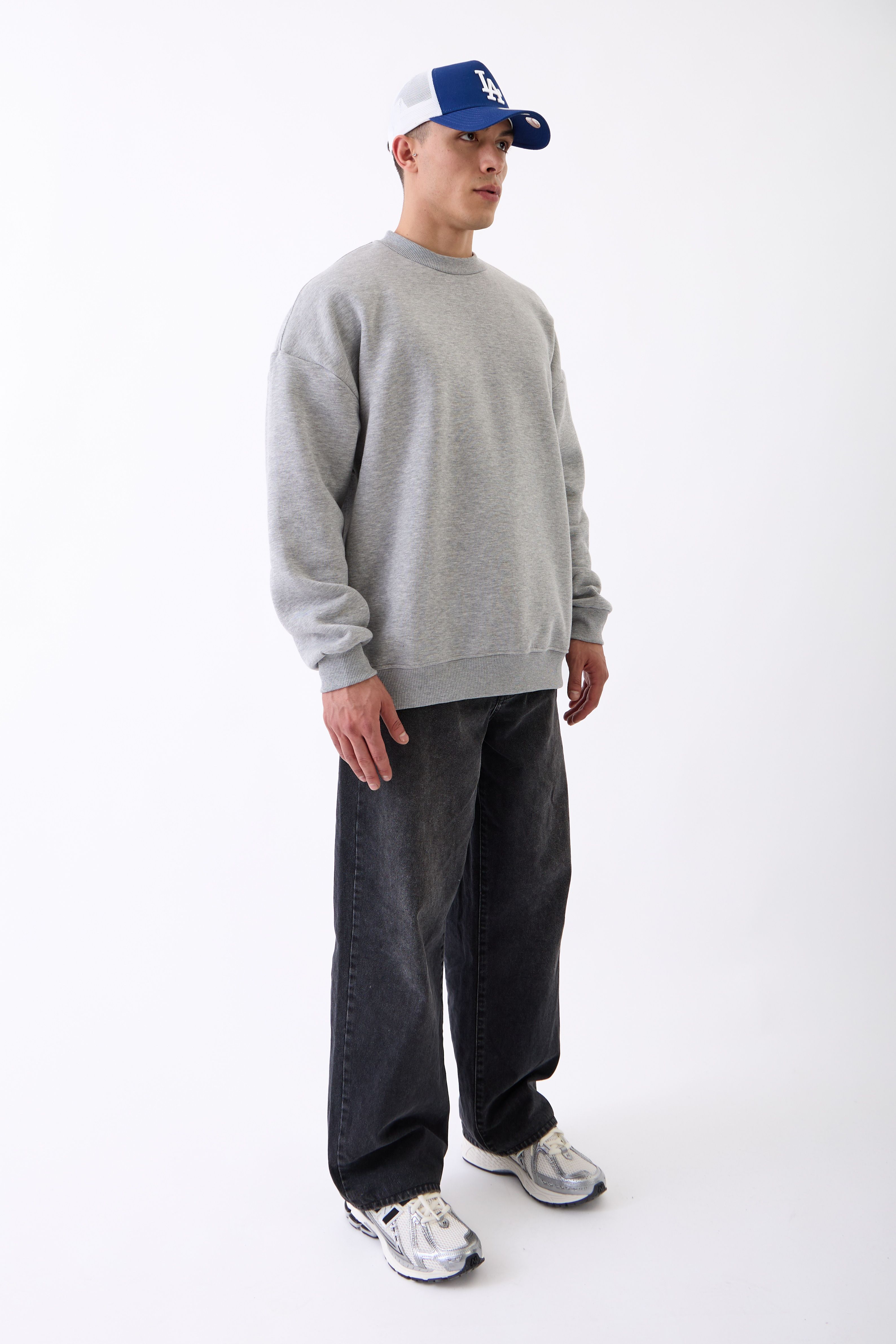 Basic Oversize Sweatshirt - GRİ