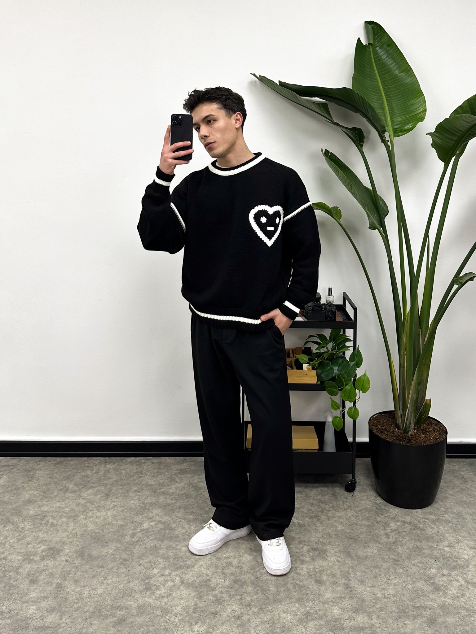 Love Face Nakış Detaylı Premium Oversize Kazak