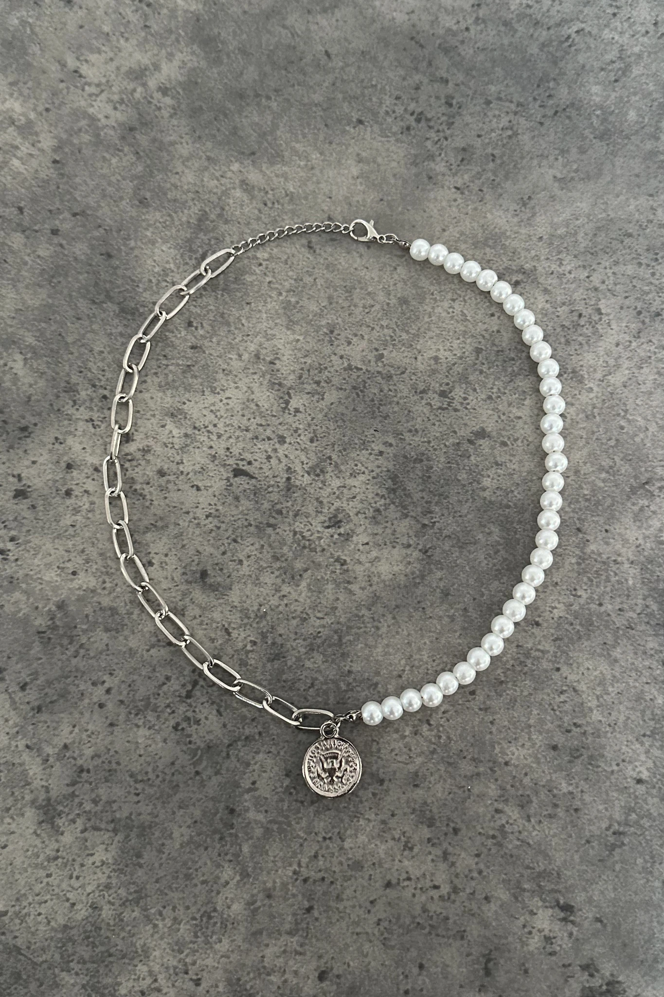 İnci & Zincir Akçe Detay Kolye