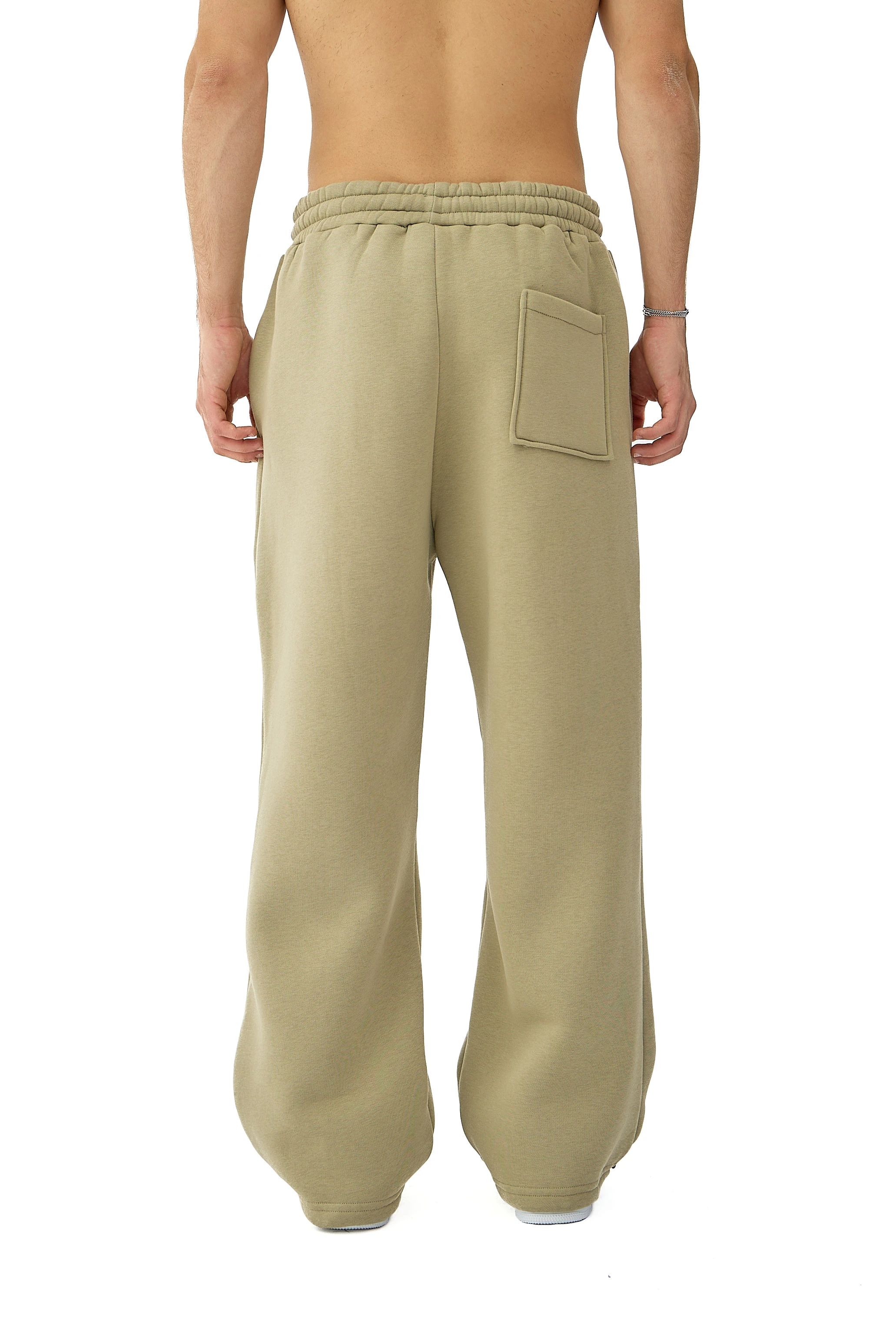 Kışlık Hitup Nakışlı Premium Ayarlanabilir Paça Oversize Eşofman Altı - KÜF YEŞİLİ