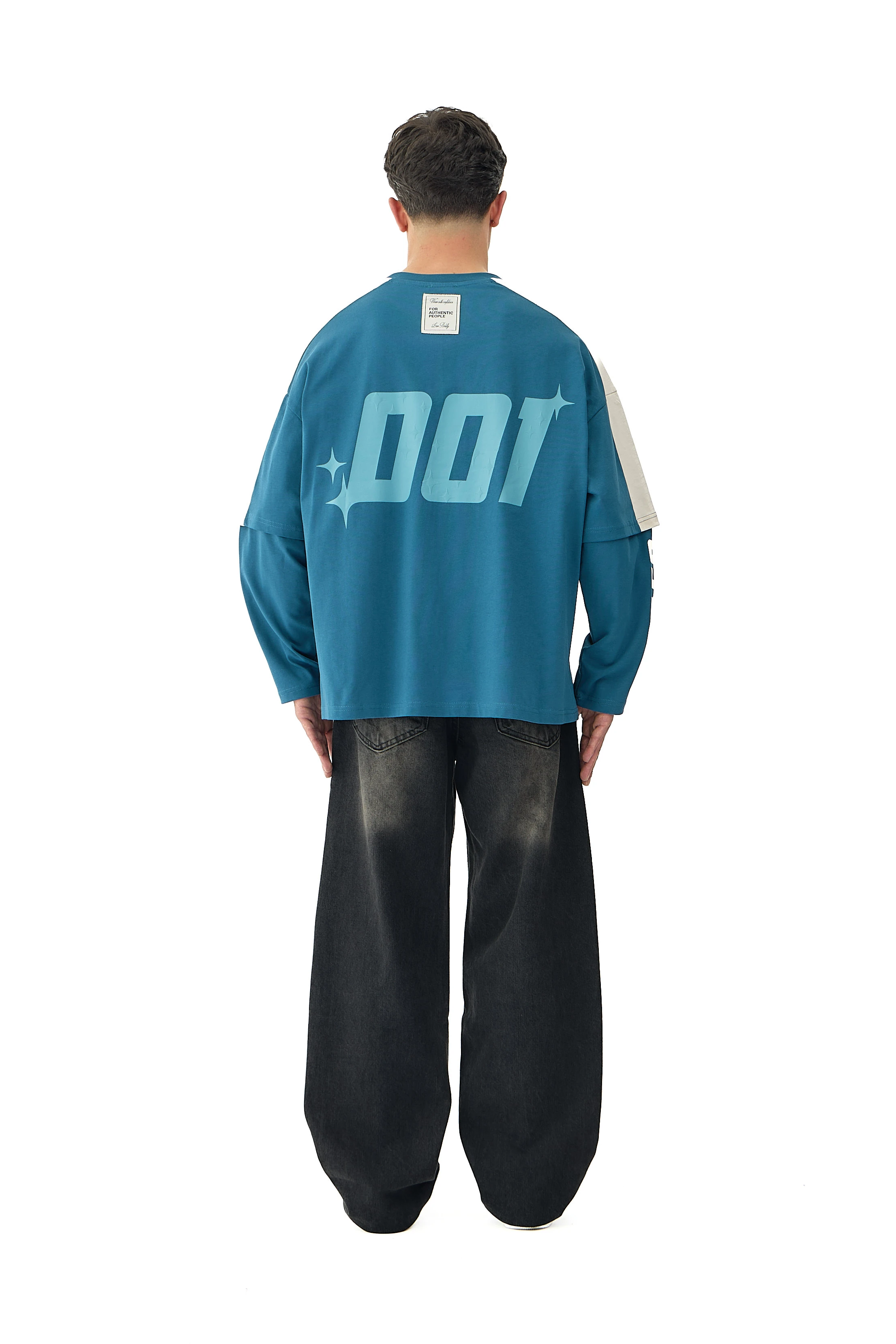 001 United Baskılı Oversize Pemium Sweatshirt - PETROL YEŞİLİ