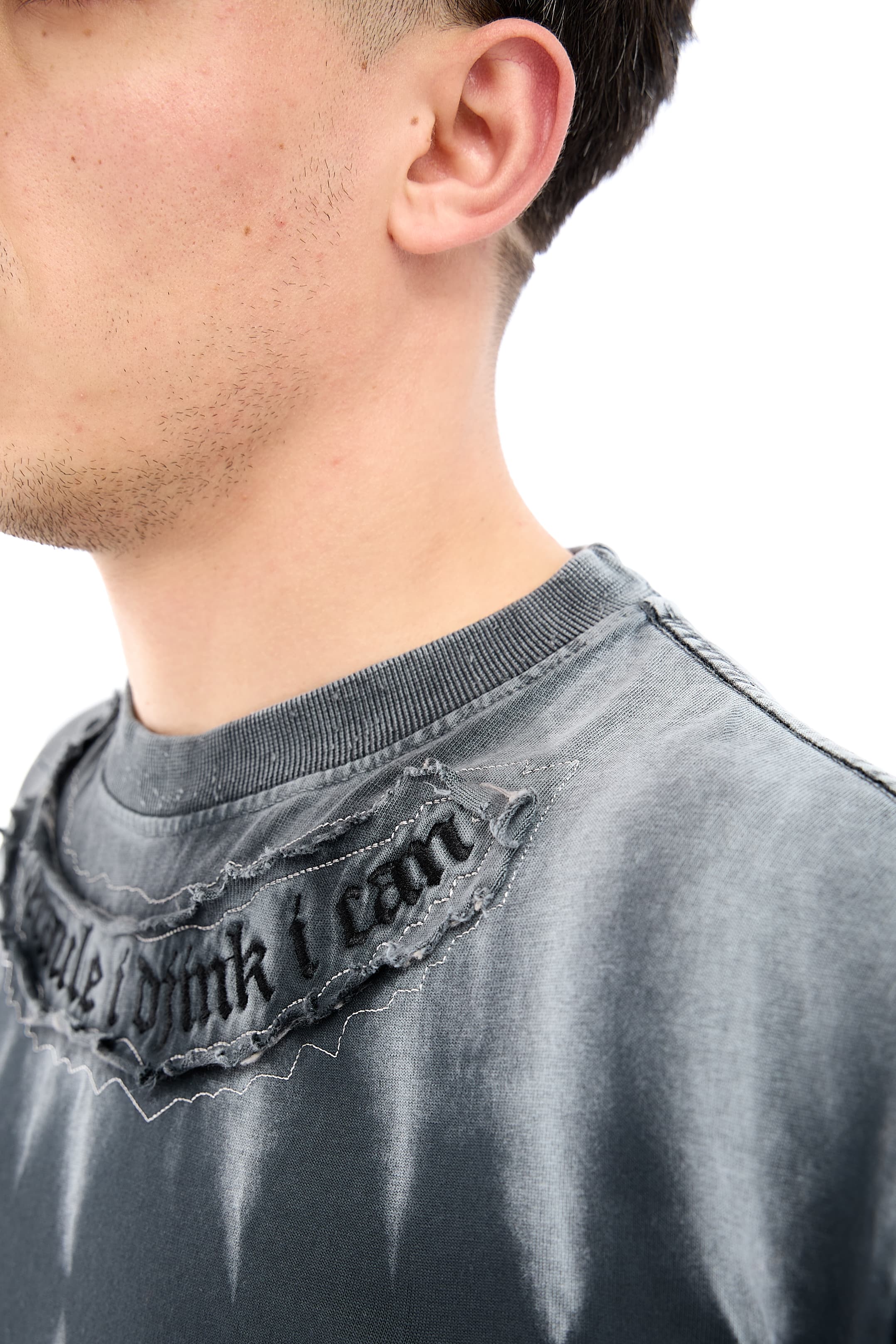 I Can Becaule Nakışlı Premium Oversize Tişört - ANTRASİT