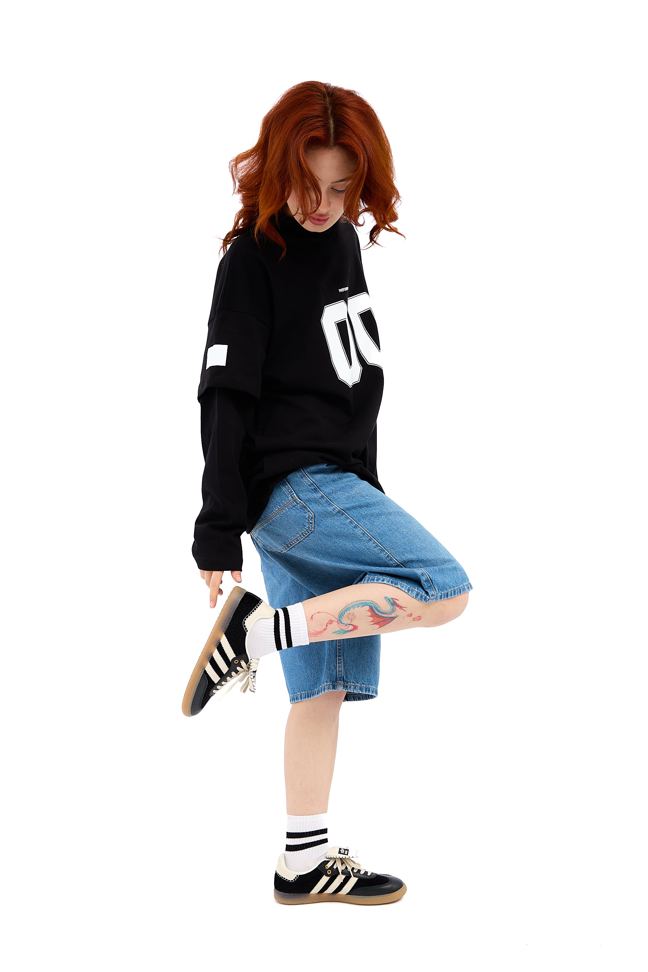 Five Four Five Baskılı Premium Oversize Long Sleeve
