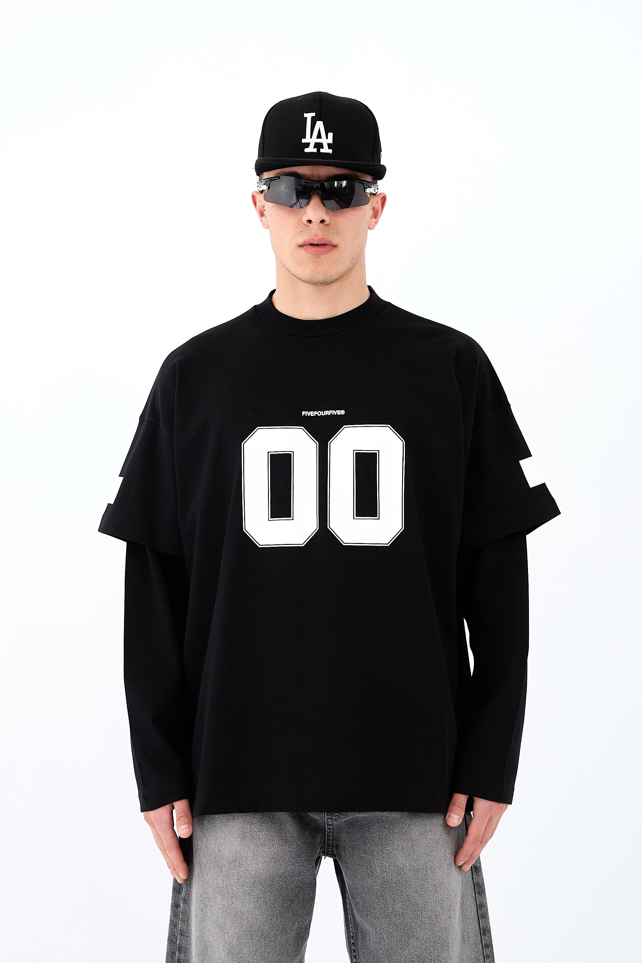 Five Four Five Baskılı Premium Oversize Long Sleeve