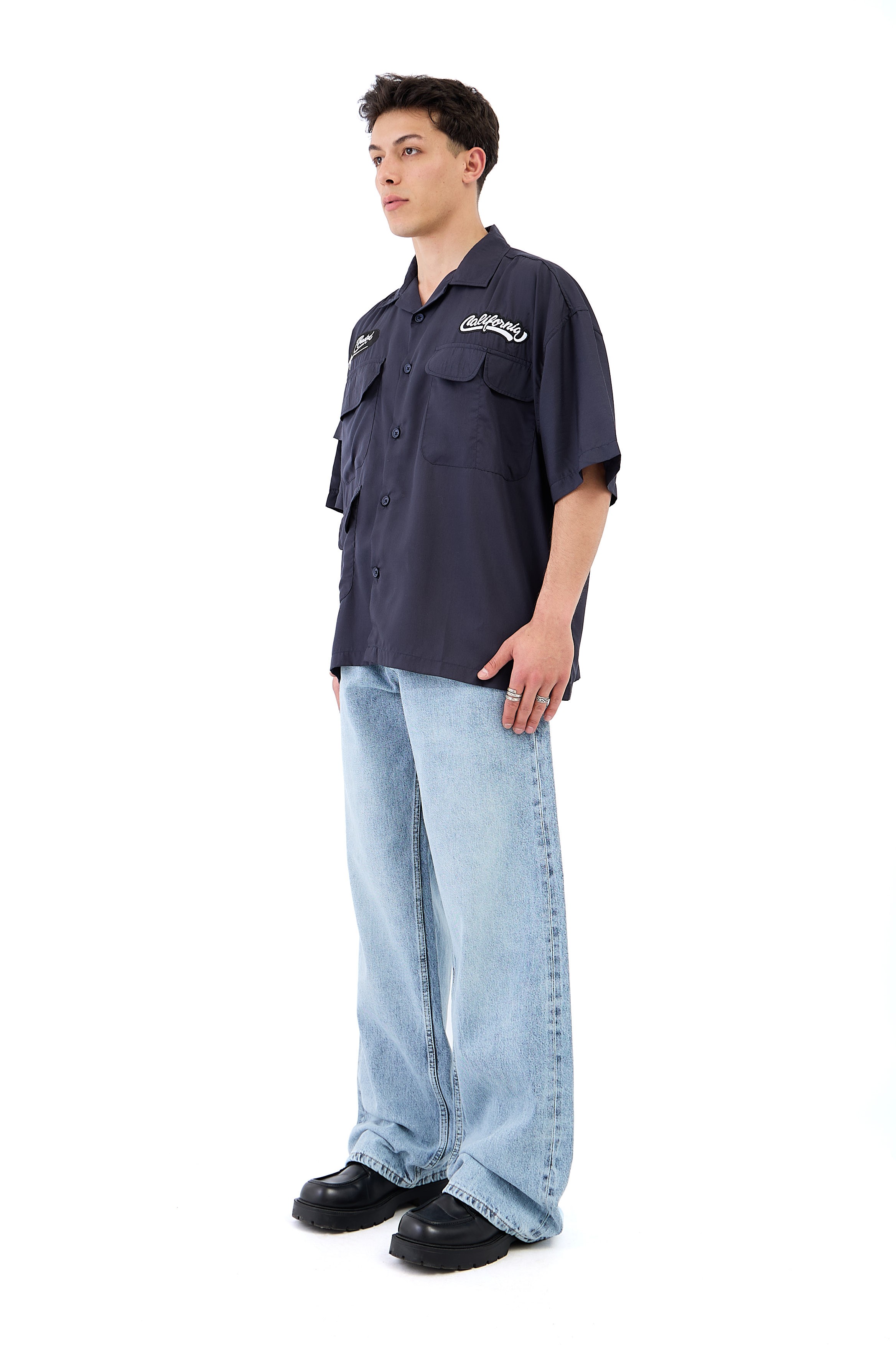 Soldurma Detay Açık Mavi Baggy Jean 