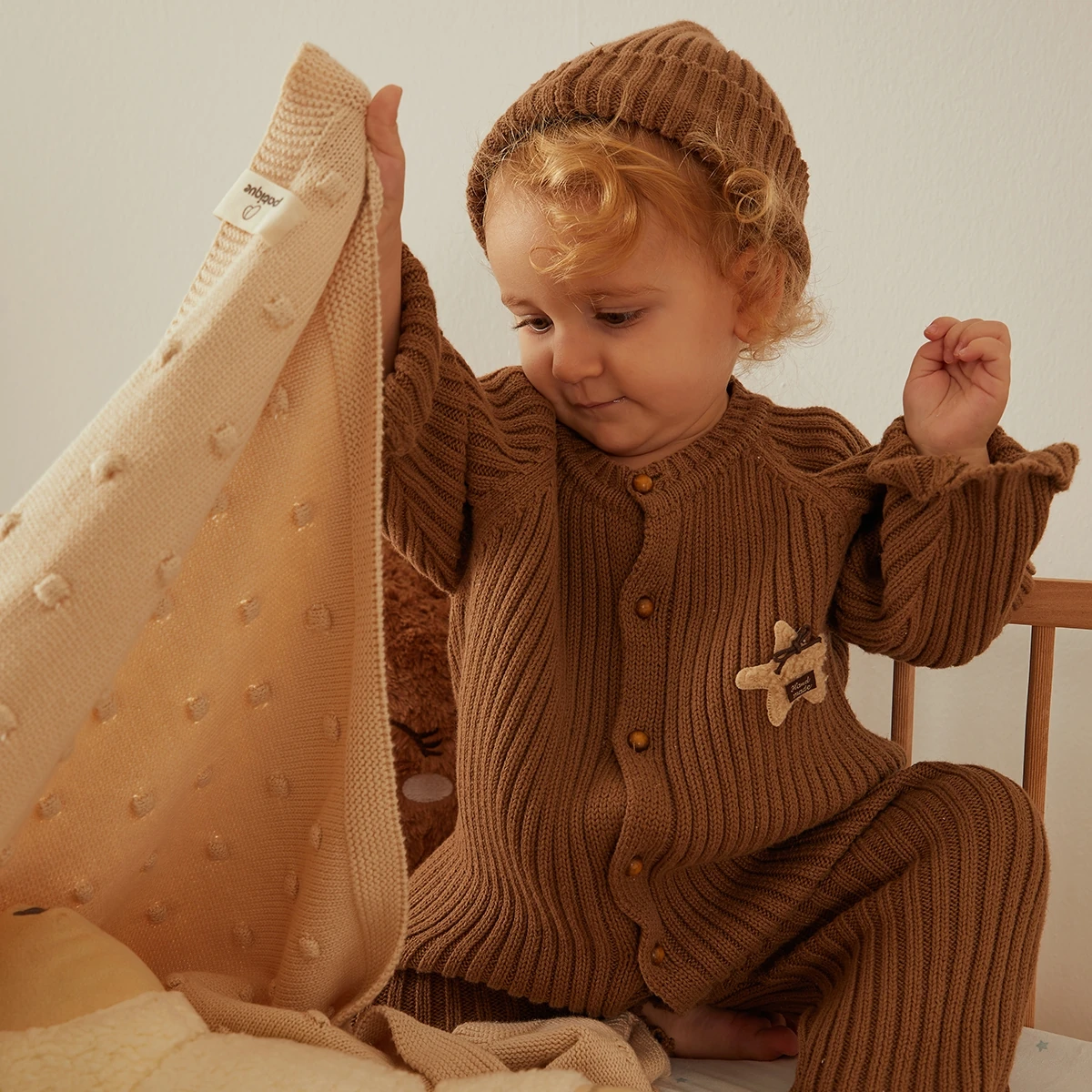 3-9 Ay Fitilli Örgü Tulum Unisex