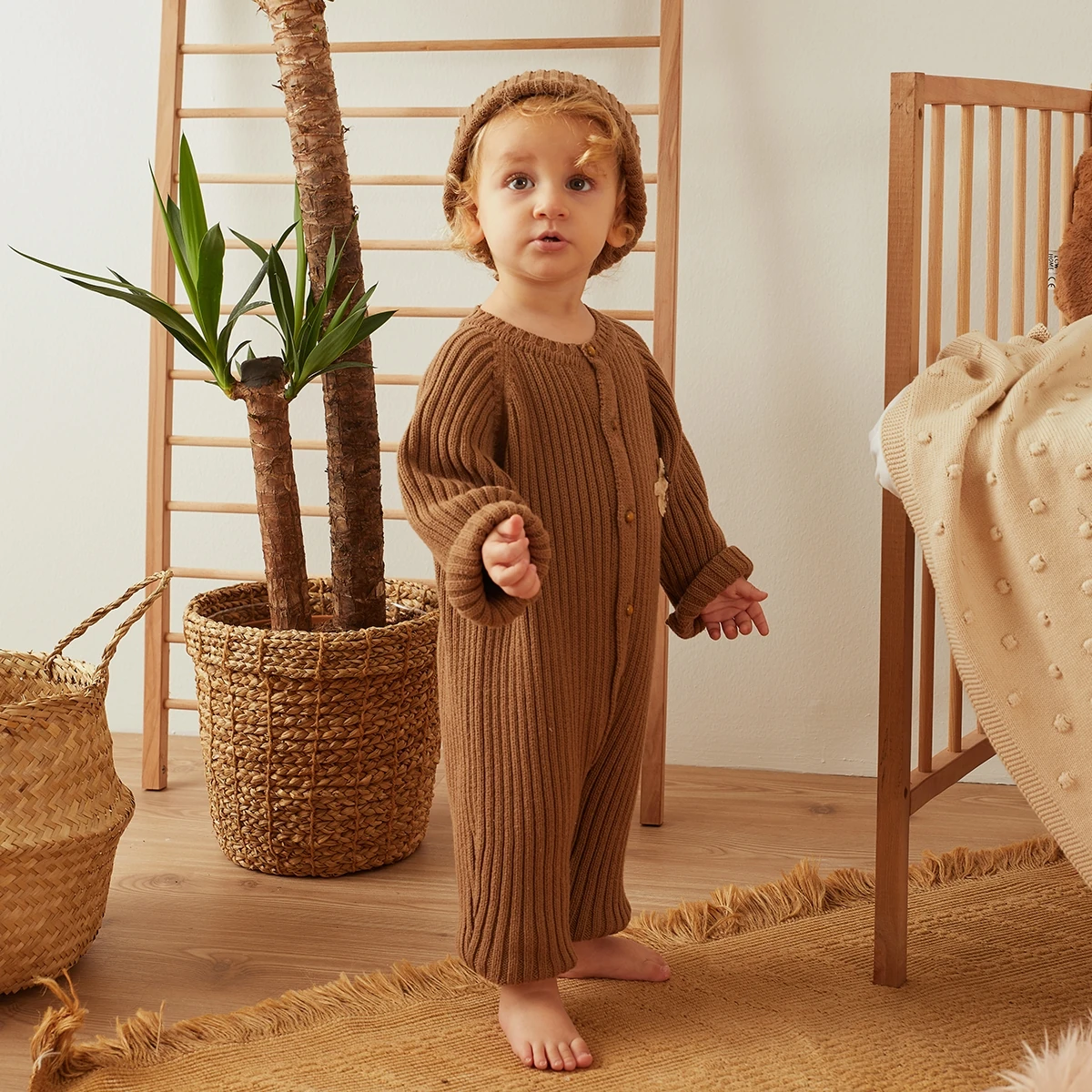 3-9 Ay Fitilli Örgü Tulum Unisex