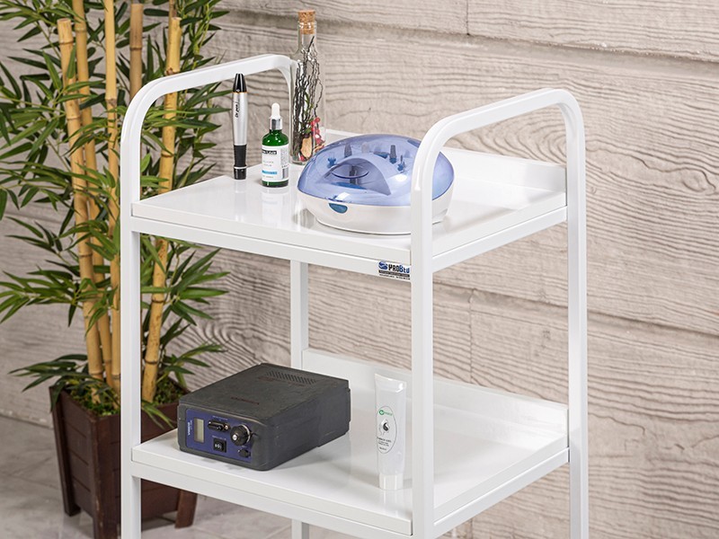 Dizayn 3 Raflı Setup ve Cihaz Taşıma Sehpası-Beyaz | Provet-4001