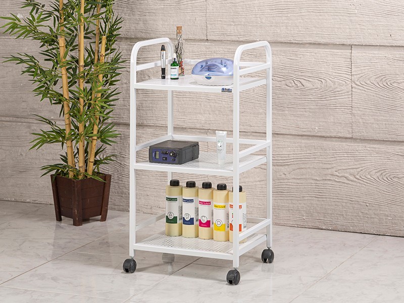 Arya 3 Raflı Setup ve Cihaz Taşıma Sehpası Sac-Beyaz | Provet-4013