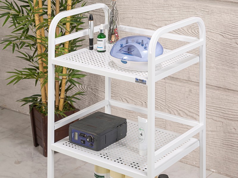 Arya 3 Raflı Setup ve Cihaz Taşıma Sehpası Sac-Beyaz | Provet-4013
