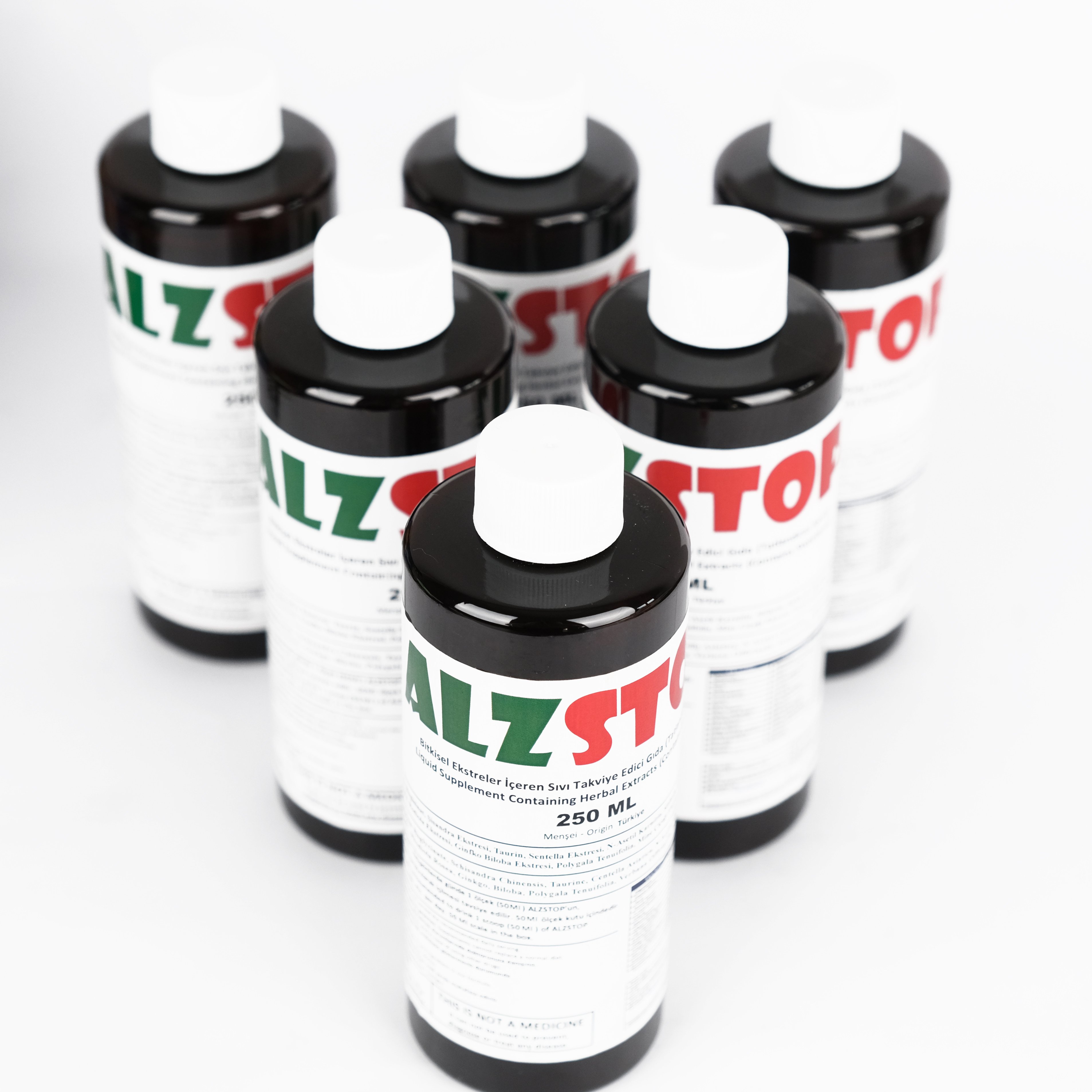 Bir koli = 6 adet 250 ml pet şişe (toplam 1.500 ml ALZSTOP® sıvı solüsyon) image