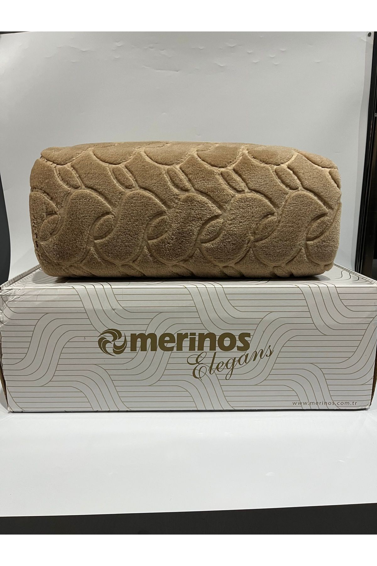 MERİNOS ELEGANCE TEK KİŞİLİK BATTANİYE - koyu bej