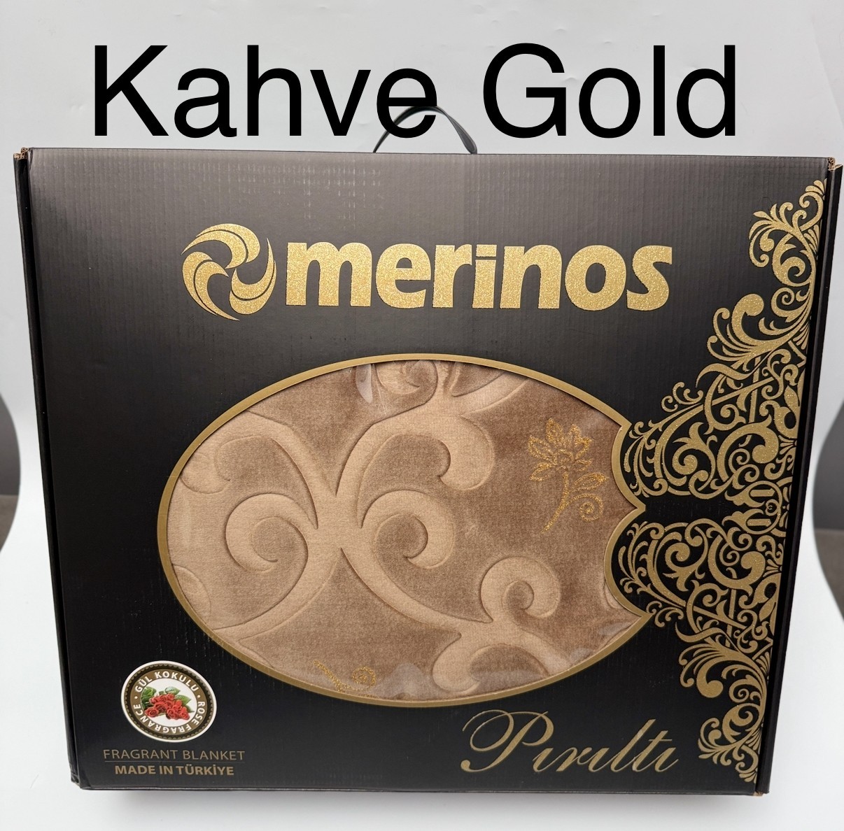 MERİNOS ÇEYİZLİK PIRILTI BATTANİYE - kahve gold