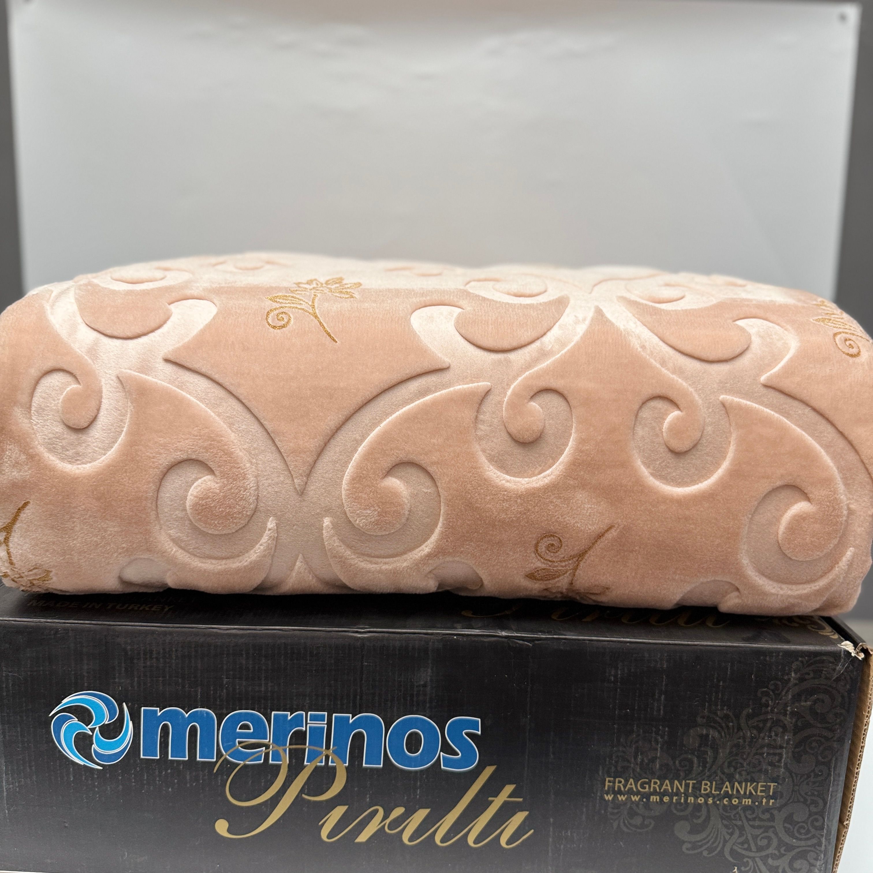 MERİNOS ÇEYİZLİK PIRILTI BATTANİYE - pudra gold