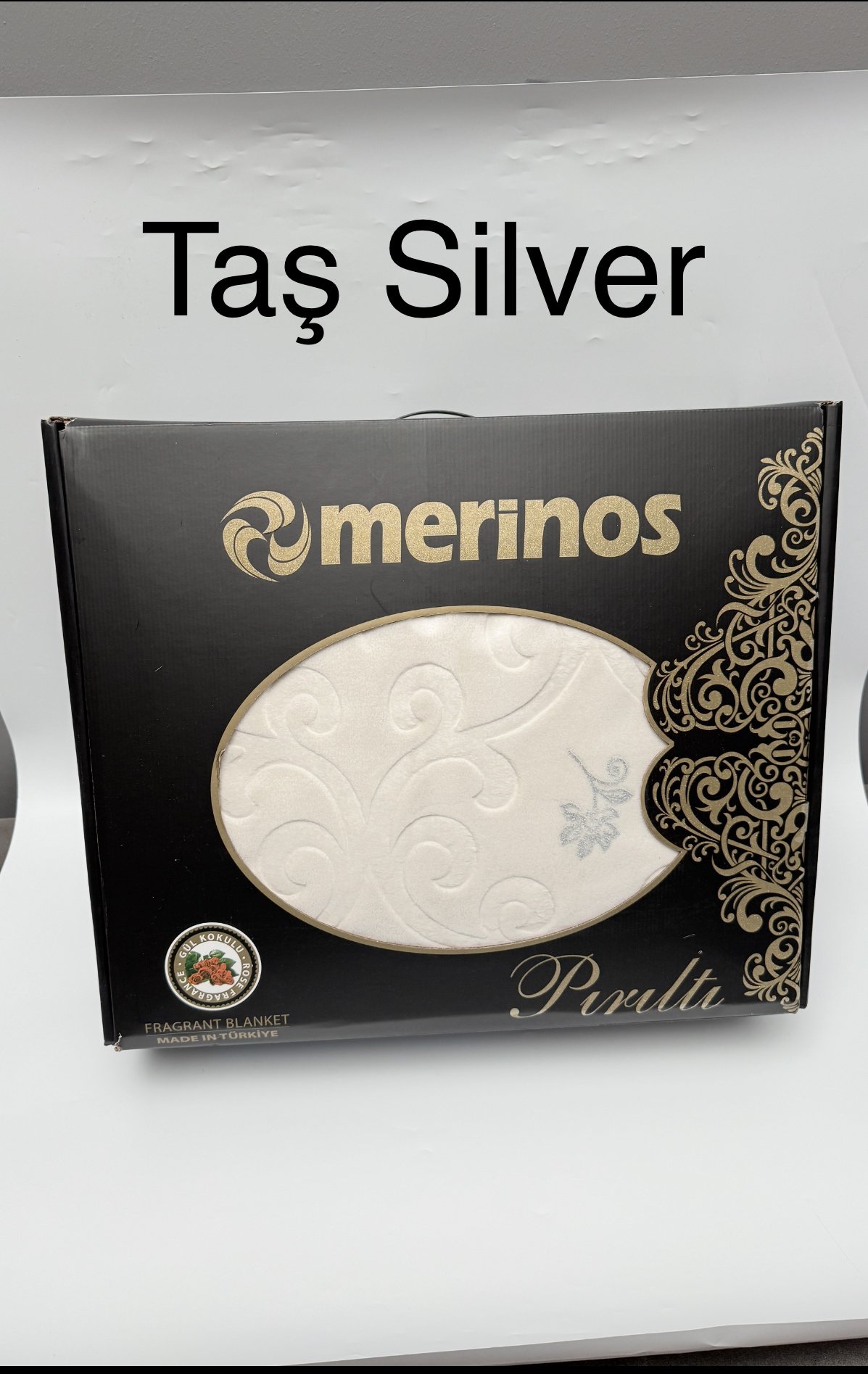 MERİNOS ÇEYİZLİK PIRILTI BATTANİYE - taş silver
