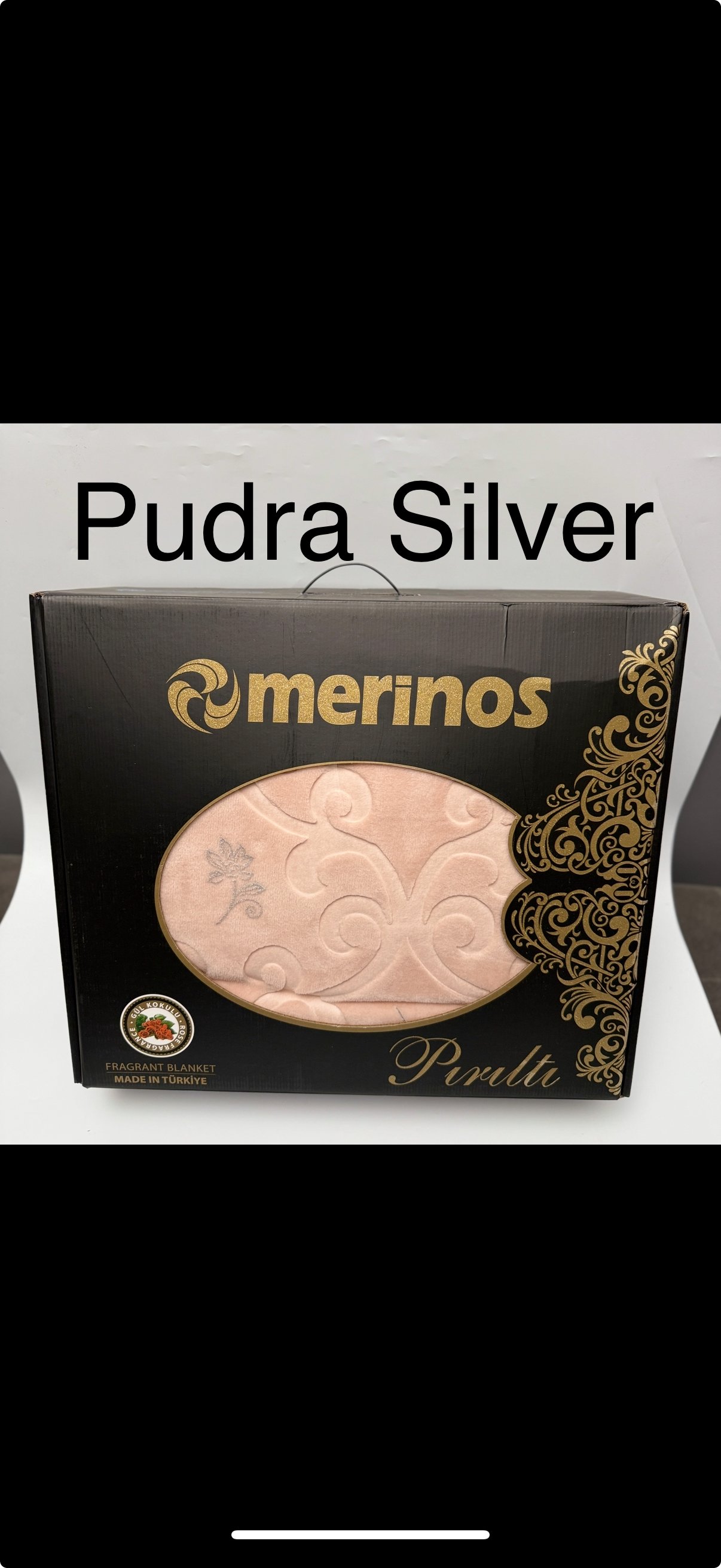 MERİNOS ÇEYİZLİK PIRILTI BATTANİYE - pudra silver