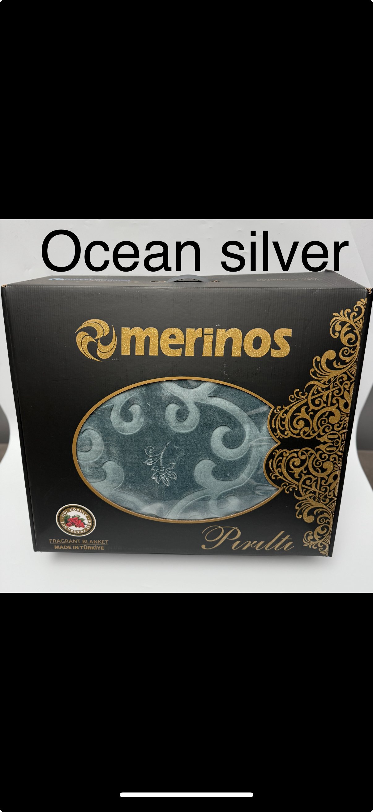 MERİNOS ÇEYİZLİK PIRILTI BATTANİYE - ocean silver
