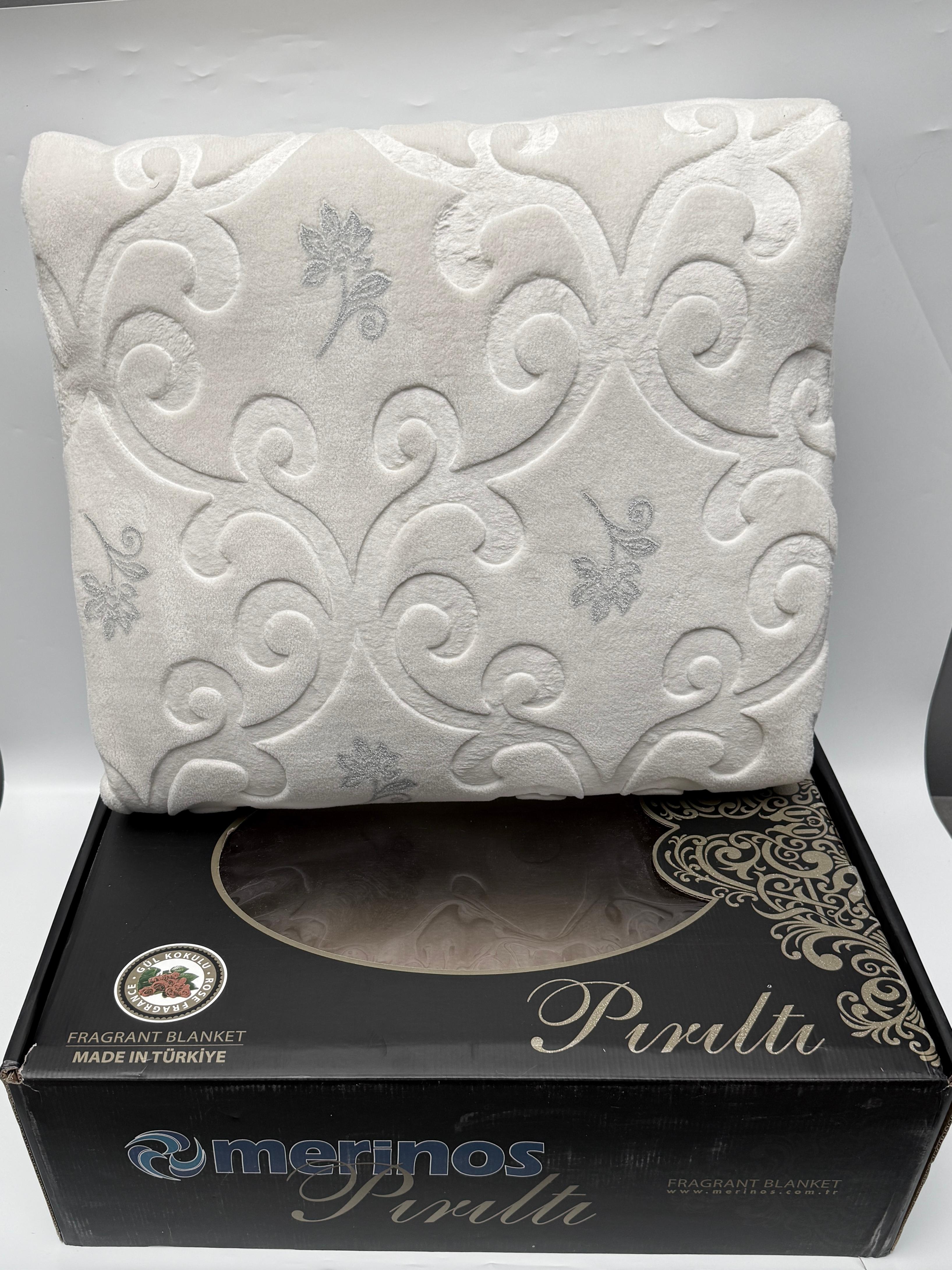 MERİNOS ÇEYİZLİK PIRILTI BATTANİYE - taş silver