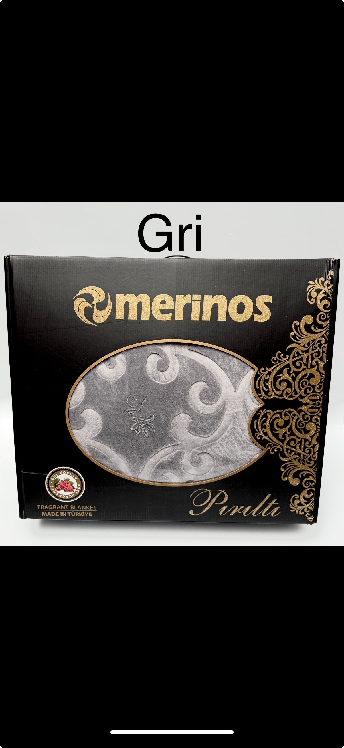 MERİNOS ÇEYİZLİK PIRILTI BATTANİYE - gri̇