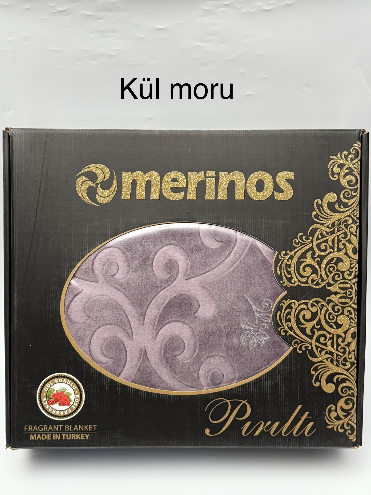 MERİNOS ÇEYİZLİK PIRILTI BATTANİYE - kül moru