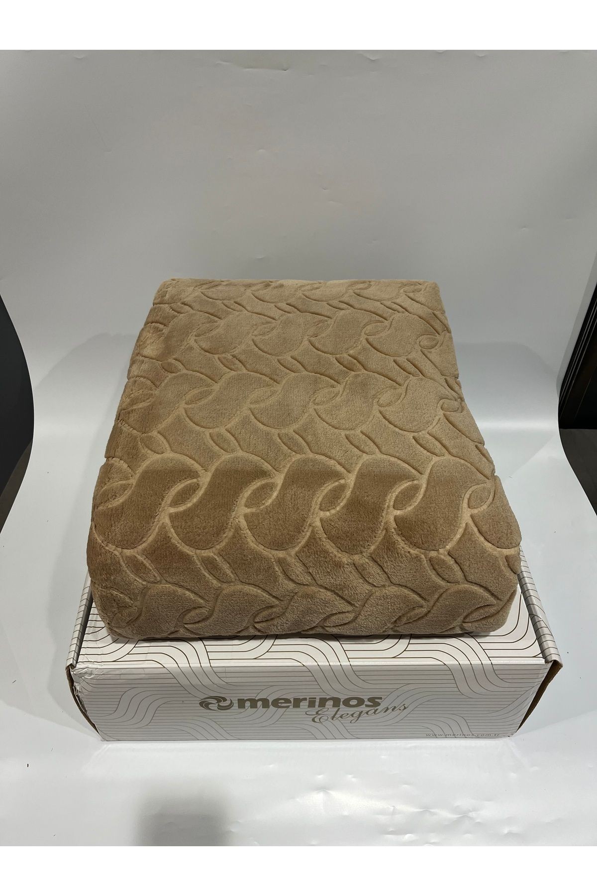 MERİNOS ELEGANCE TEK KİŞİLİK BATTANİYE - koyu bej