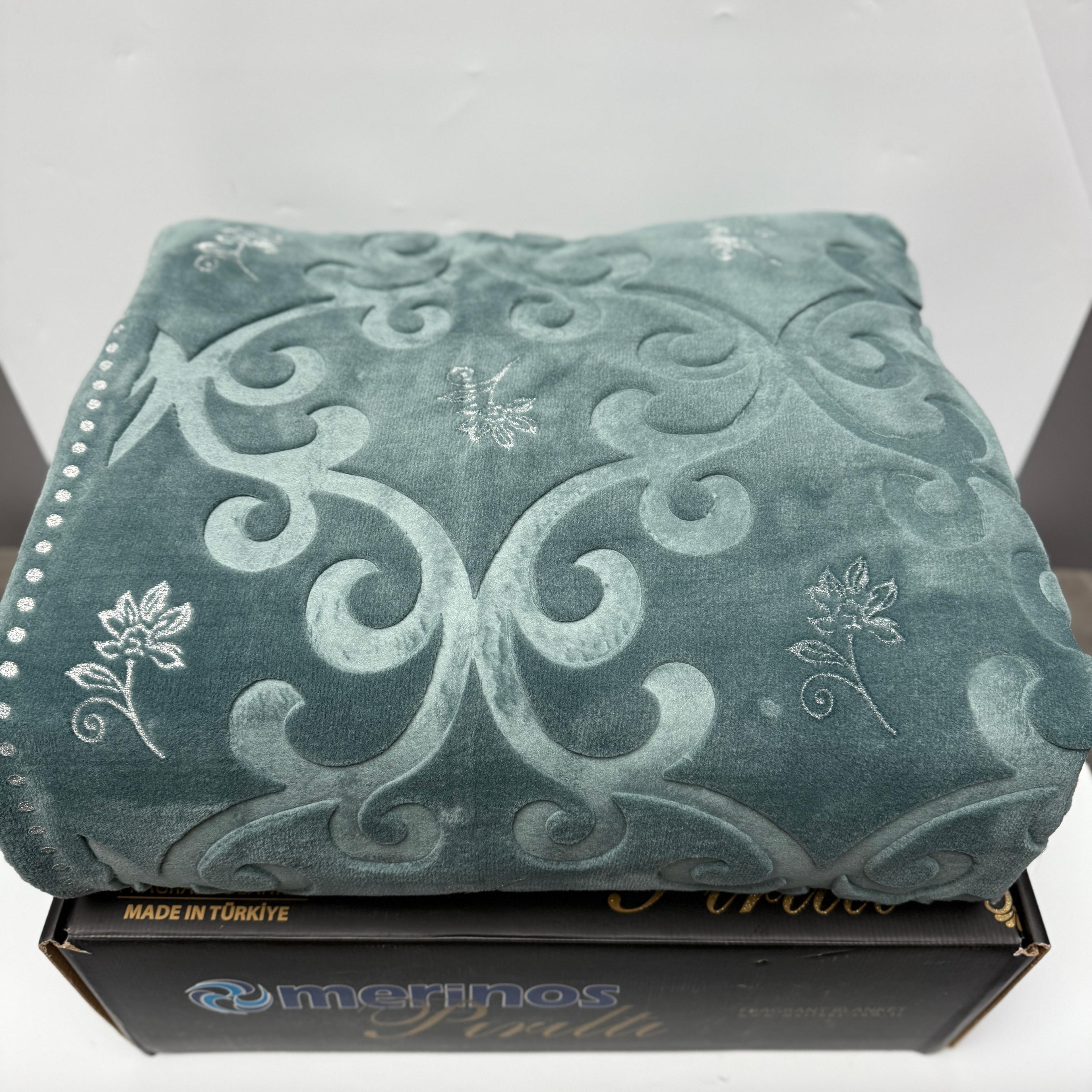 MERİNOS ÇEYİZLİK PIRILTI BATTANİYE - ocean silver