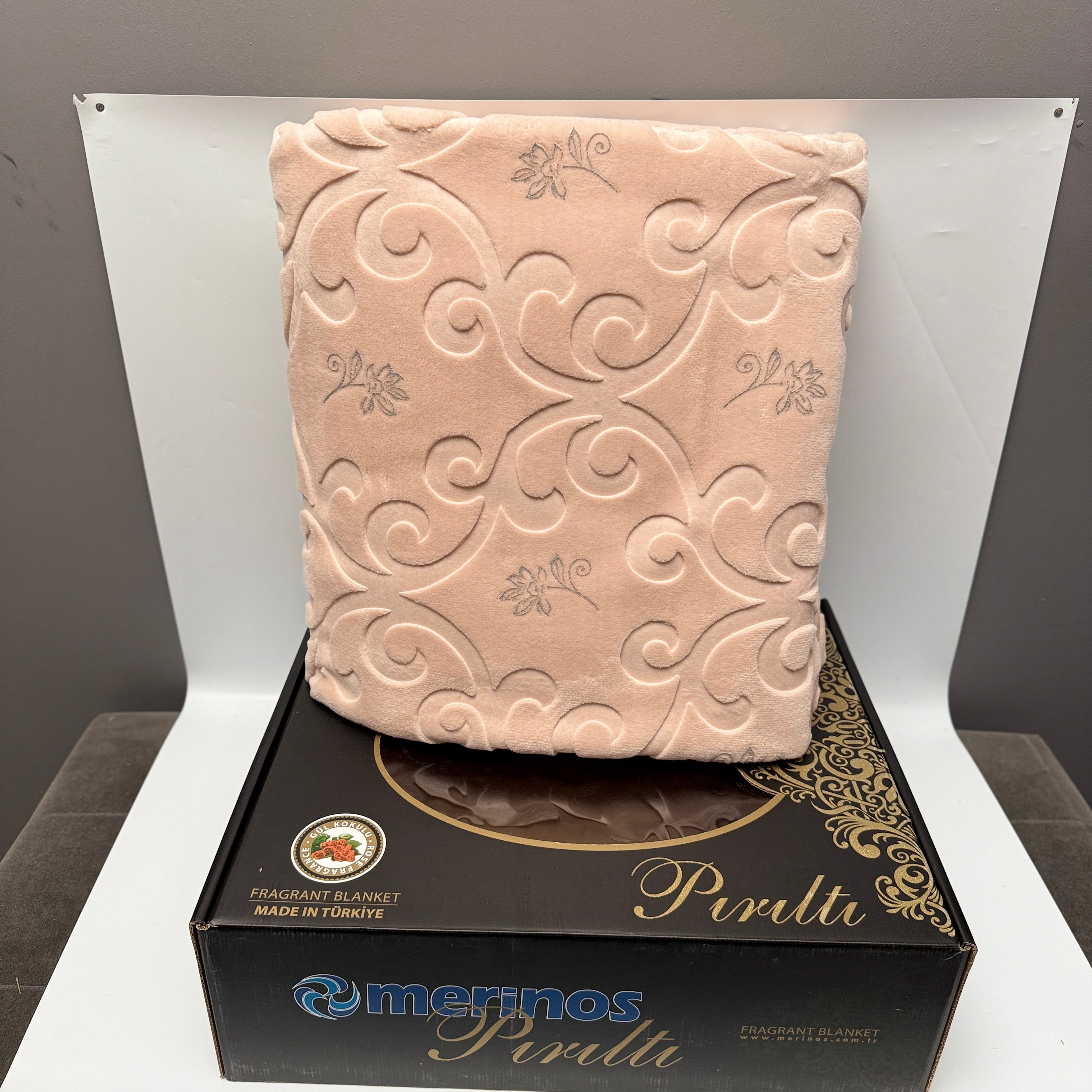 MERİNOS ÇEYİZLİK PIRILTI BATTANİYE - pudra silver