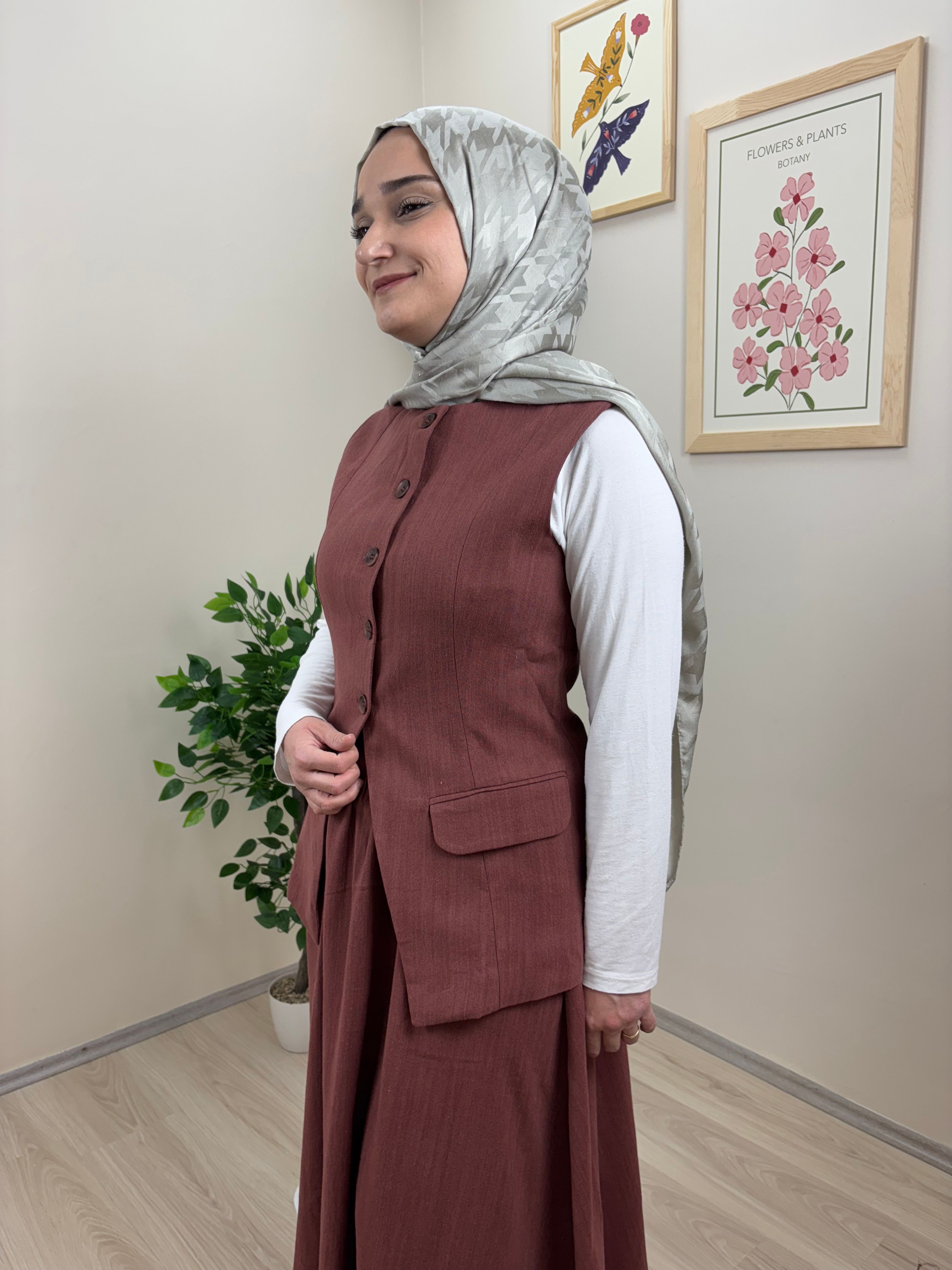 Cep Kapaklı Yelek Cepli Etek