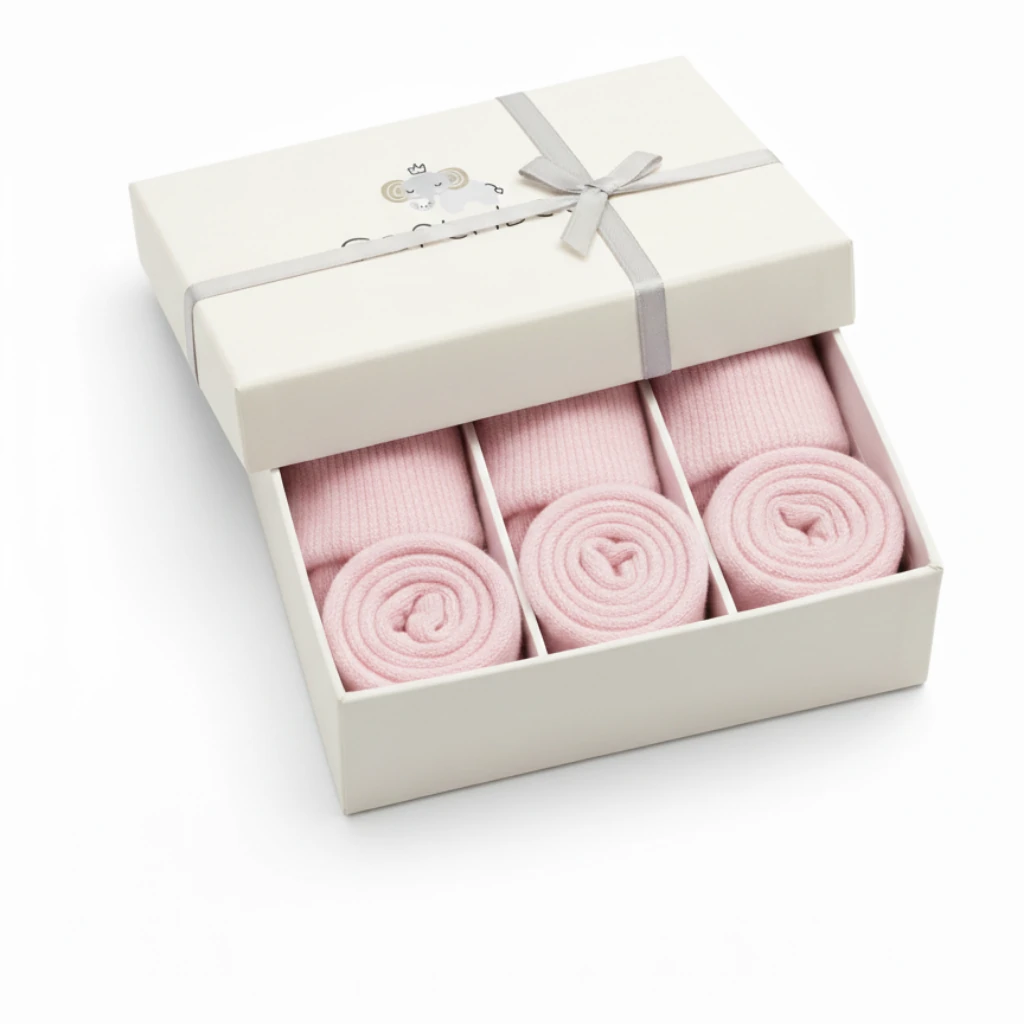 Pamuklu Erkek Bebek 3'lü Pembe Çorap 