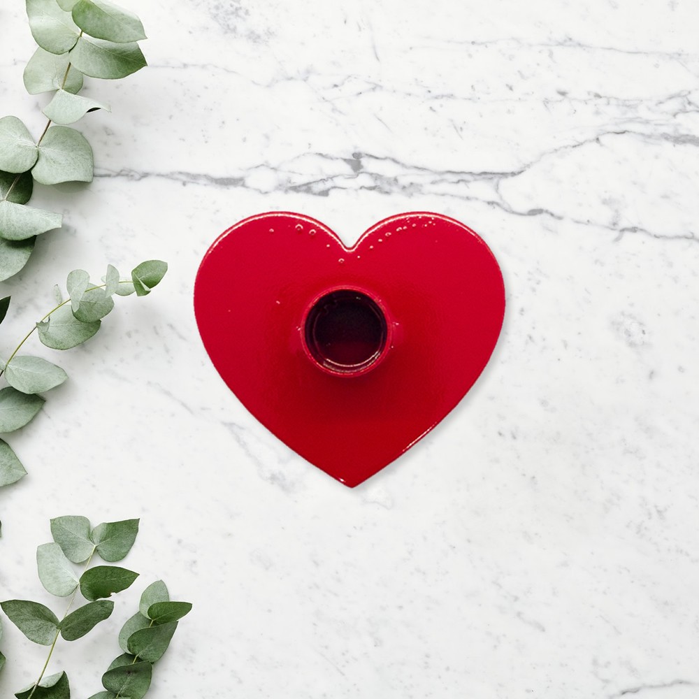 Mini Kalp Metal Mumluk - Kırmızı