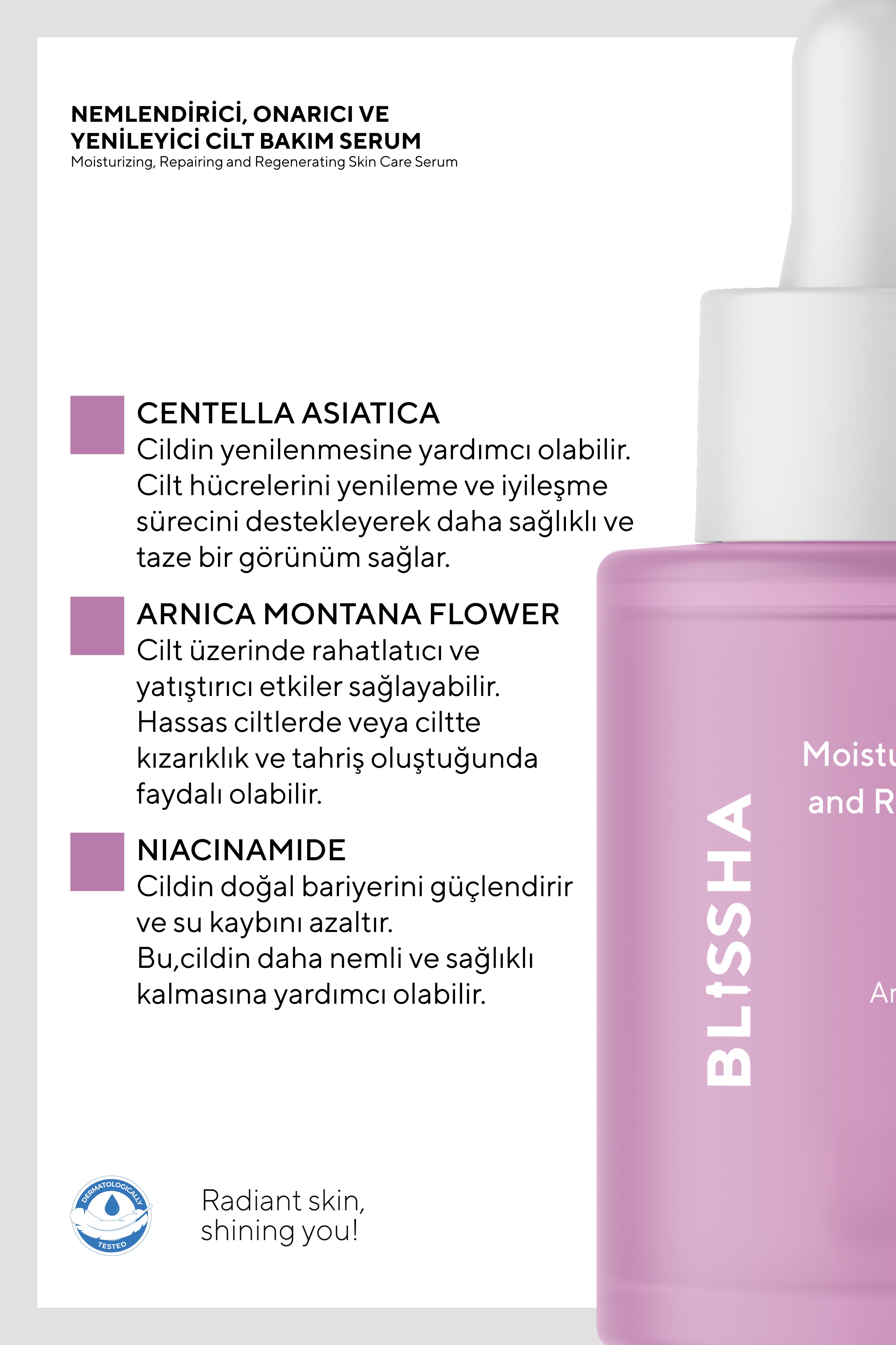 Nemlendirici,Onarıcı ve Yenileyici Cilt Bakım Serum 30 ML