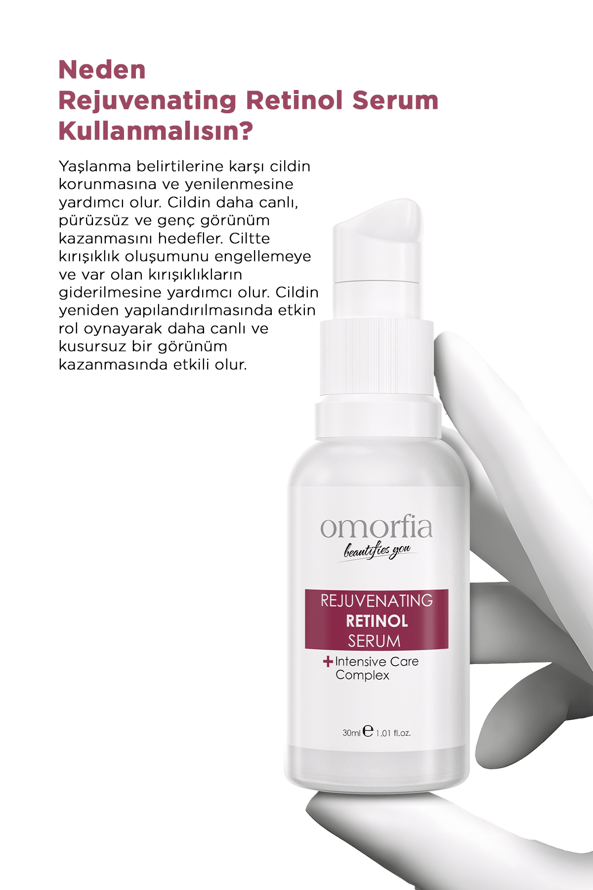 Yaşlanma Ve Kırışıklık Karşıtı Onarıcı Besleyici %1 Retinol Cilt Bakım Serumu 30 ml