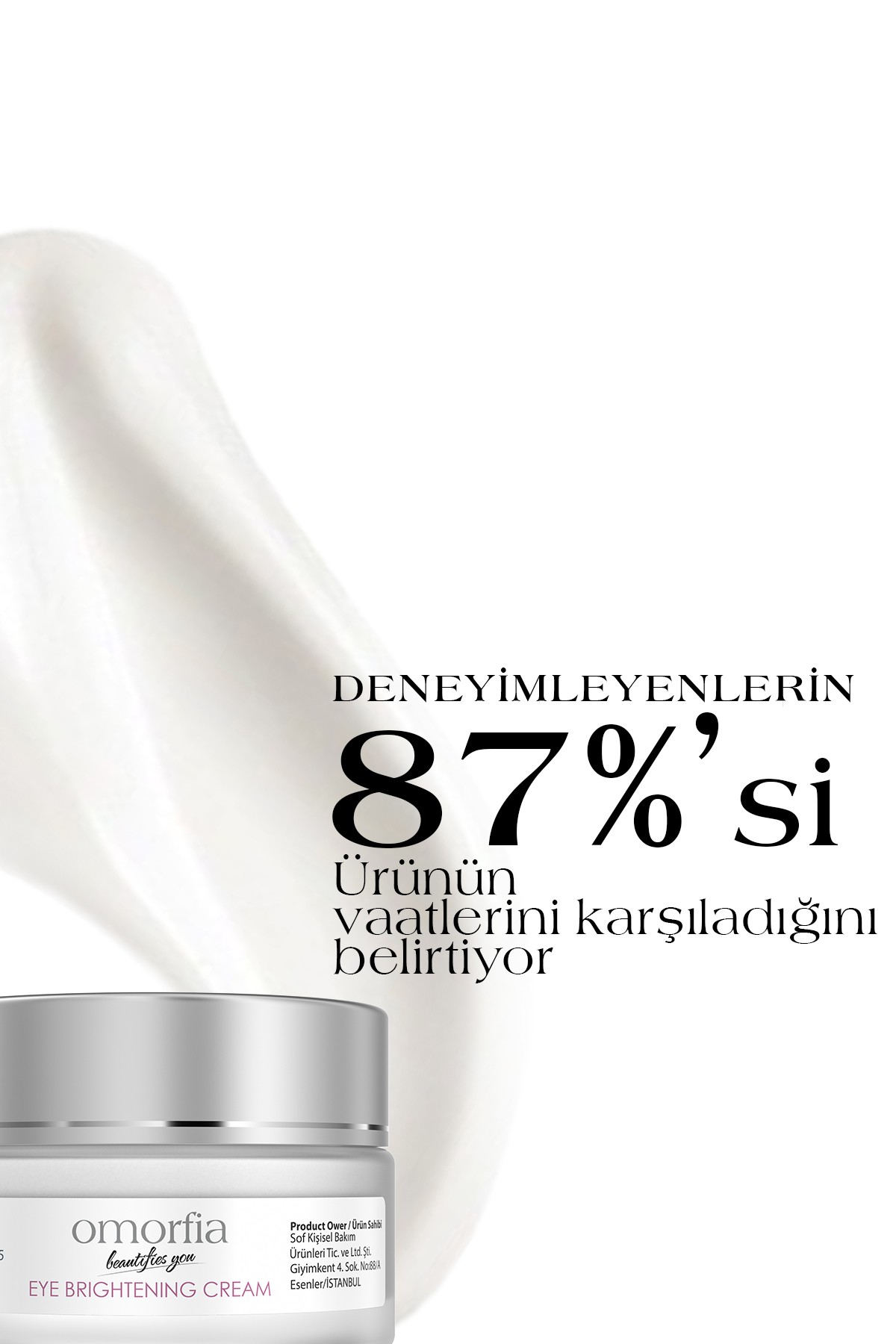 Göz Çevresi Aydınlatıcı Bakım Kremi (Hyaluronic Acid + Zinc Oxide + Alpha Arbutin) (20 ml)