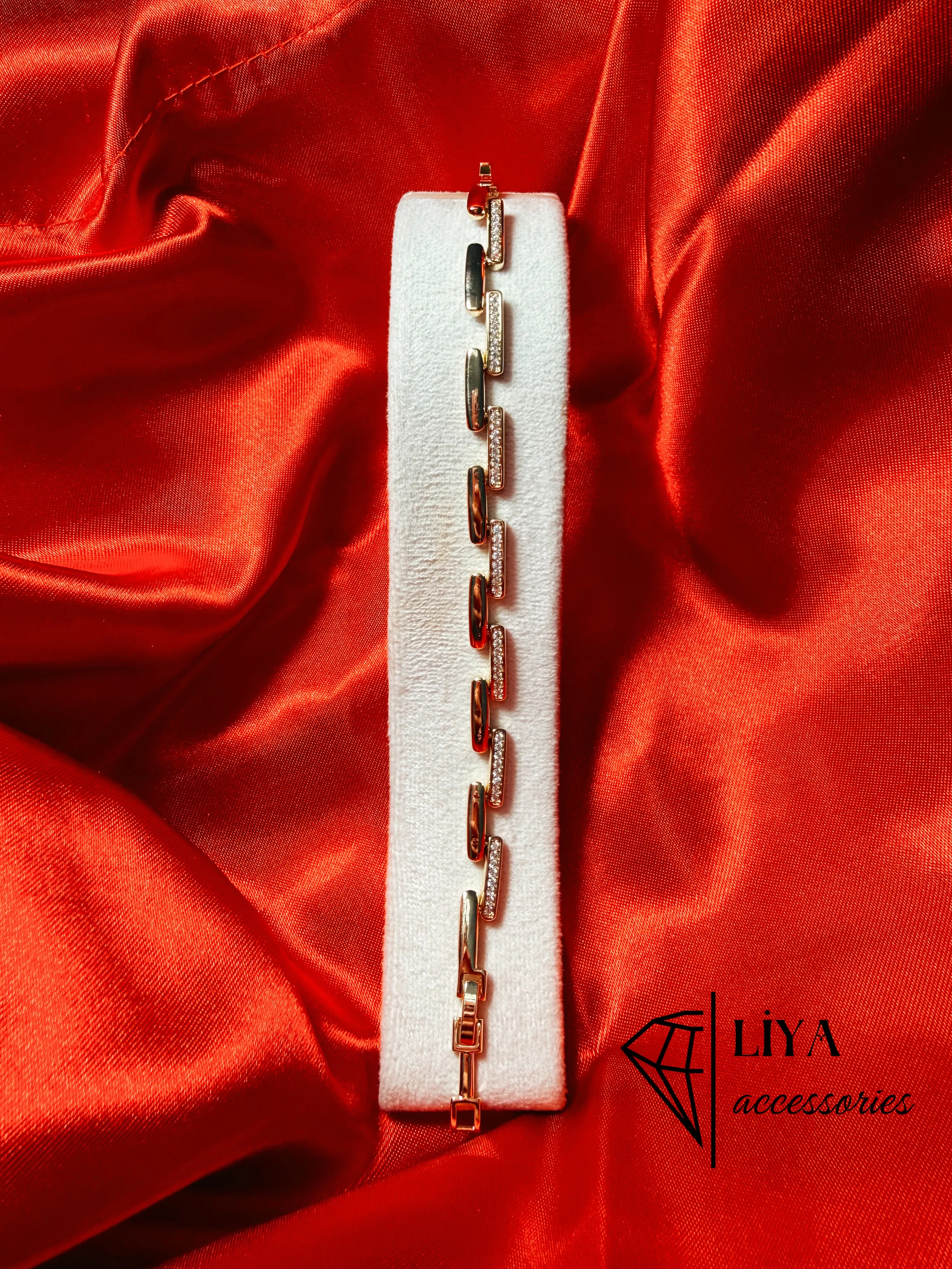 Sıralı Taşlı Xuping 14k Vip Çelik Bileklik