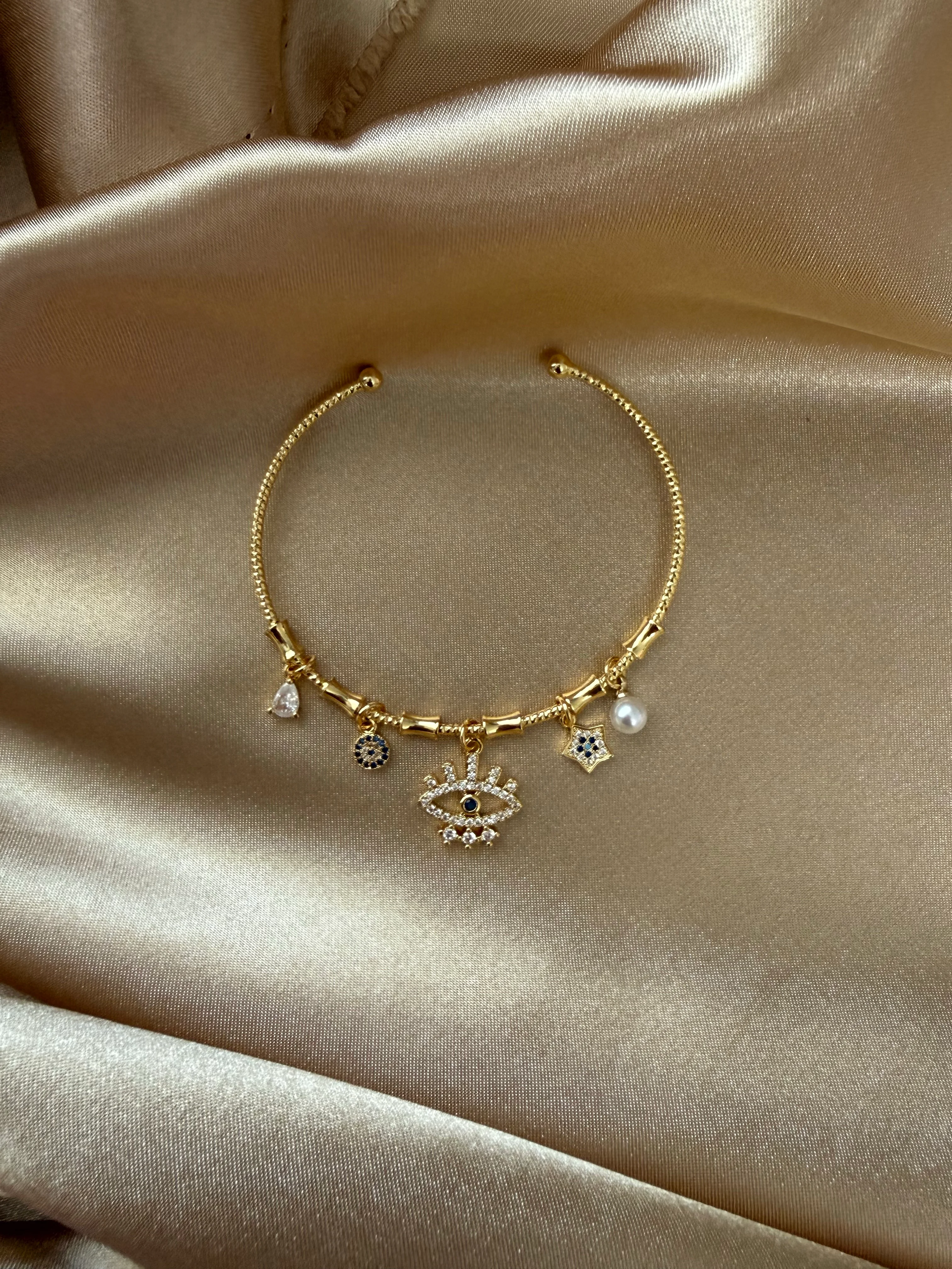 Nazar Boncuklu Çelik Bileklik