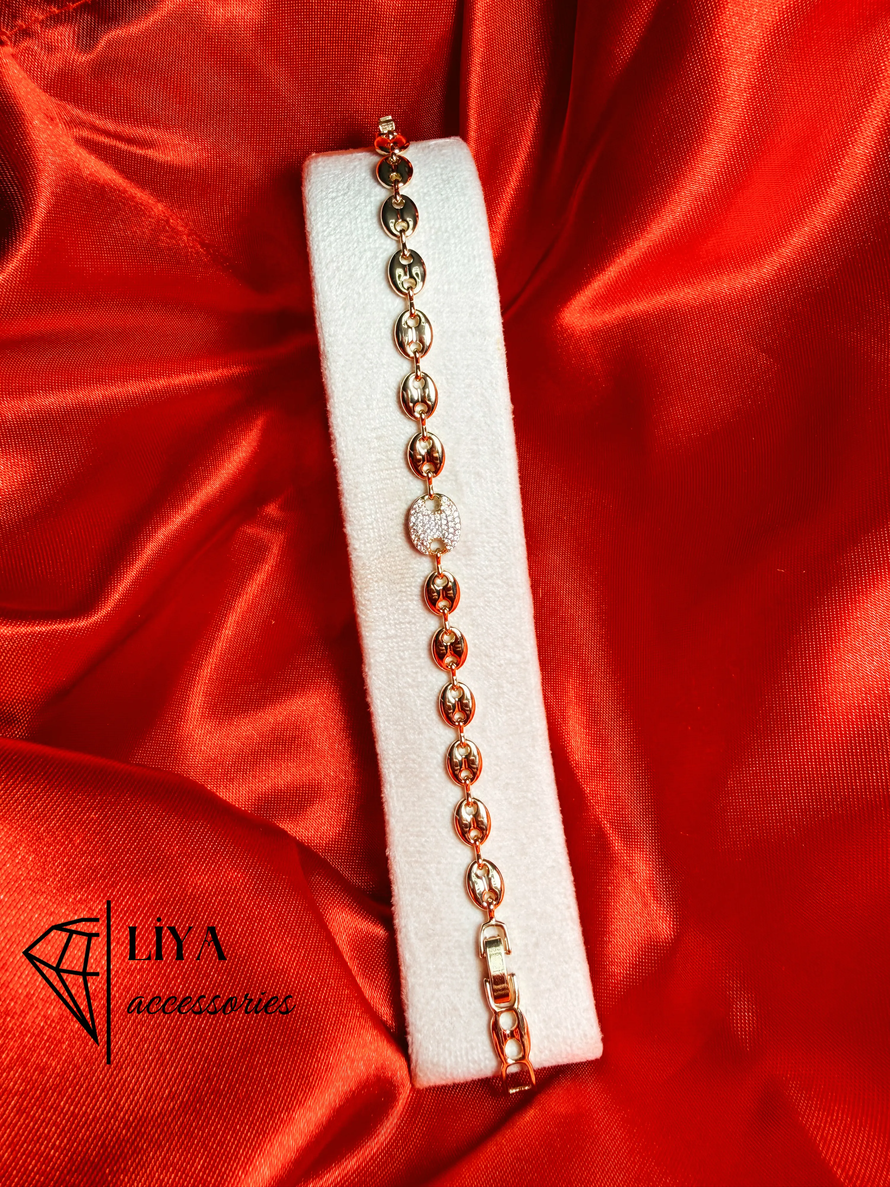 Xuping 14k Vip Tek Oval Taşlı Bileklik