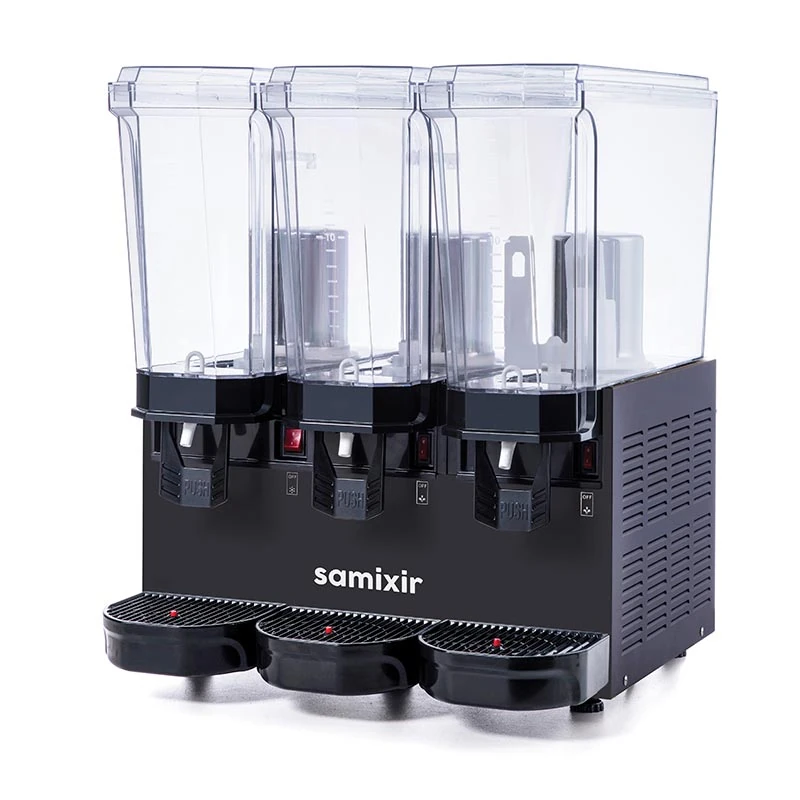 Samixir Triple Klasik Fıskiyeli ve Fıskiyeli Karıştırıcılı Soğuk İçecek Dispenseri, 20+20+20 L, 60.SSMY, 60.SSMB, 60.SSMI