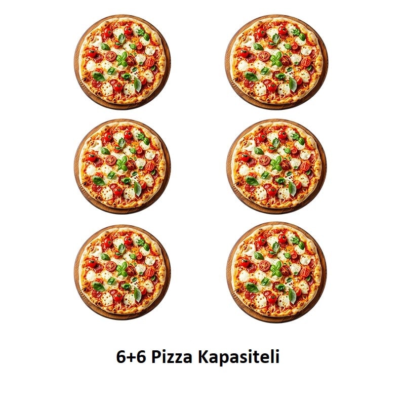 Öztiryakiler 30 cm x 6+6 Pizza Kapasiteli Çift Katlı Pizza Fırını, Elektrikli