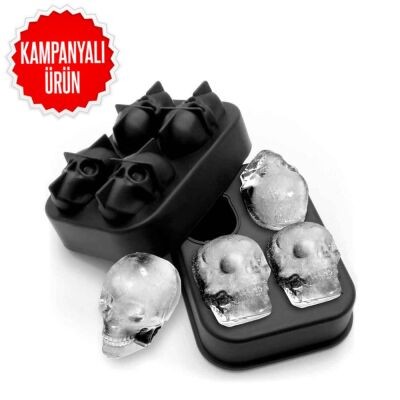 Epinox Buz Kalıbı - Silikon - Kurukafa 4'lü 40x28 mm (KBK-43)
