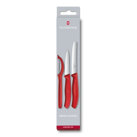 Victorinox 6.7111.31 Kırmızı Soyma Seti, 3 Parça